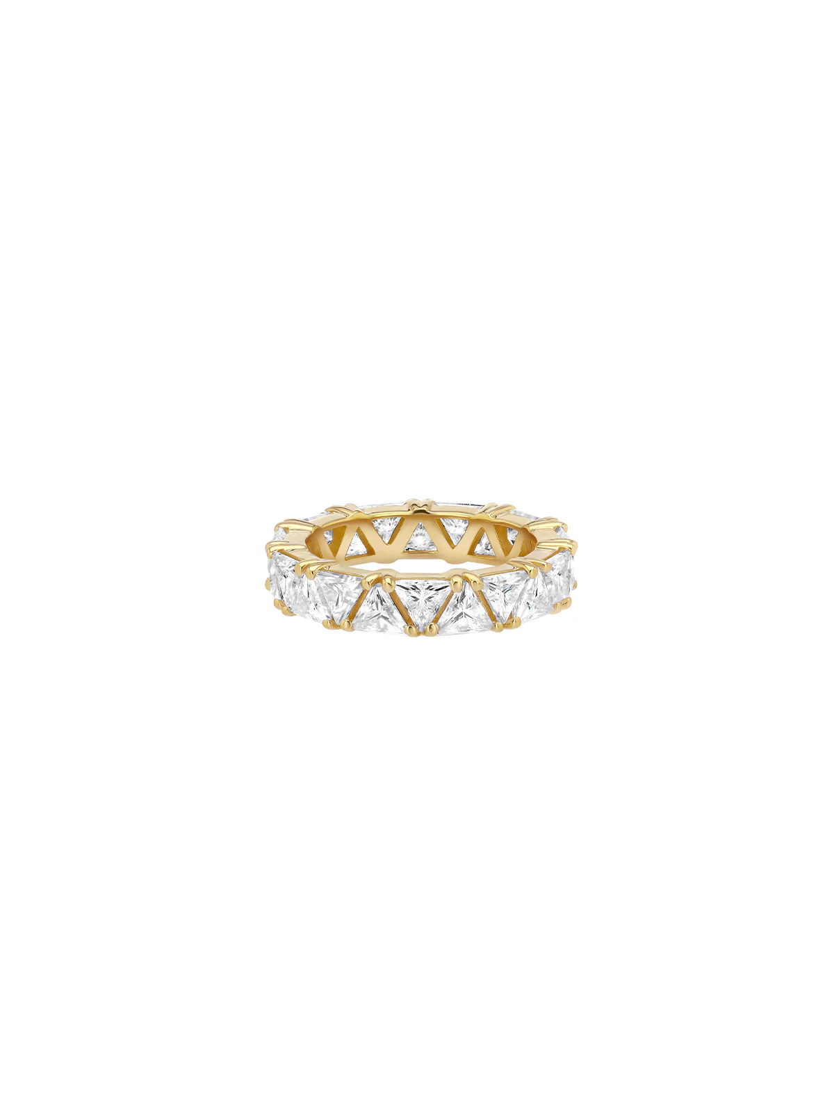 Dorsey - THEODORA TRILLION CUT ETERNITY BAND IN MOISSANITE, 18K GOLD VERMEIL