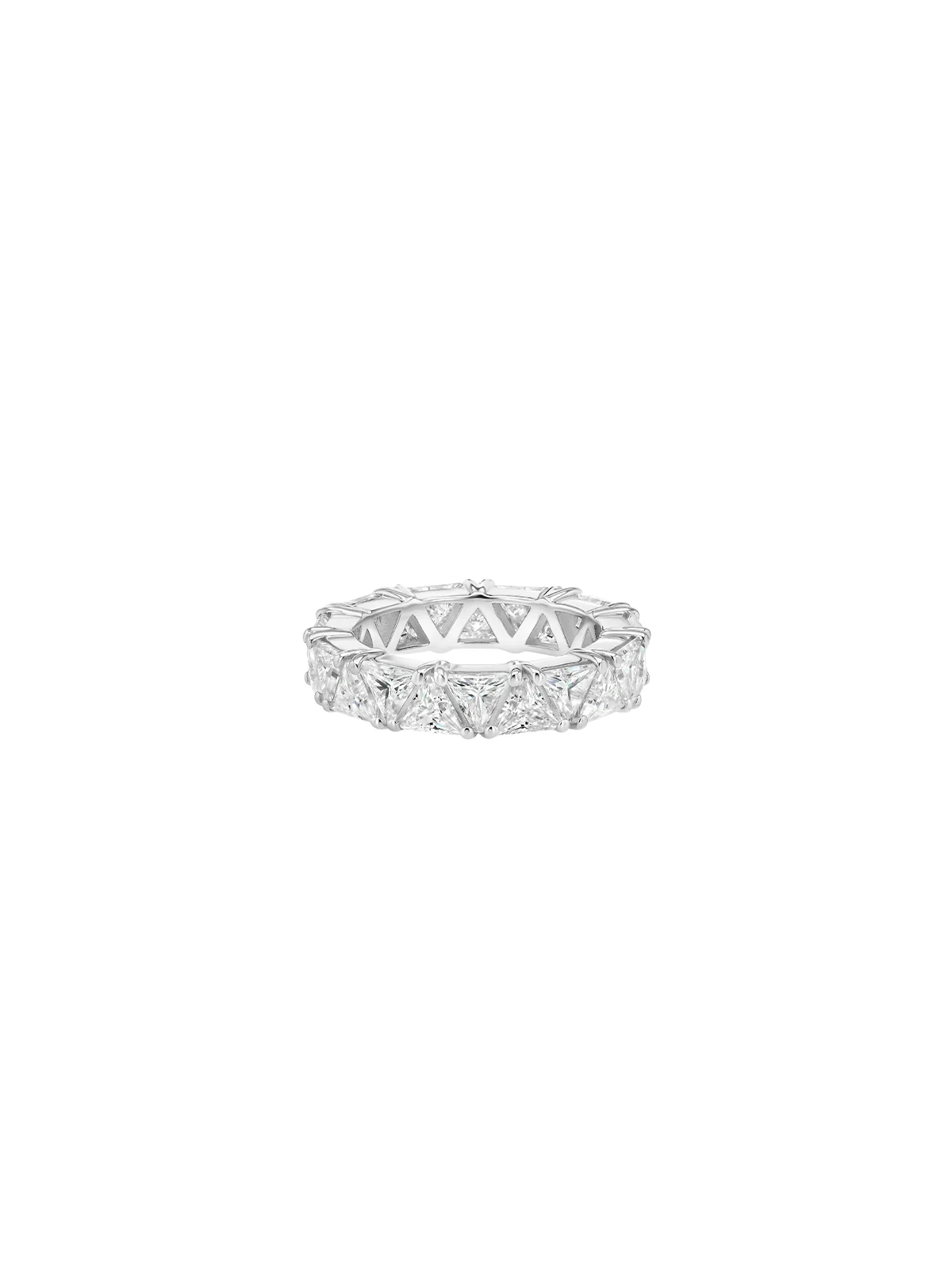 Dorsey - THEODORA TRILLION CUT ETERNITY BAND IN MOISSANITE, STERLING SILVER