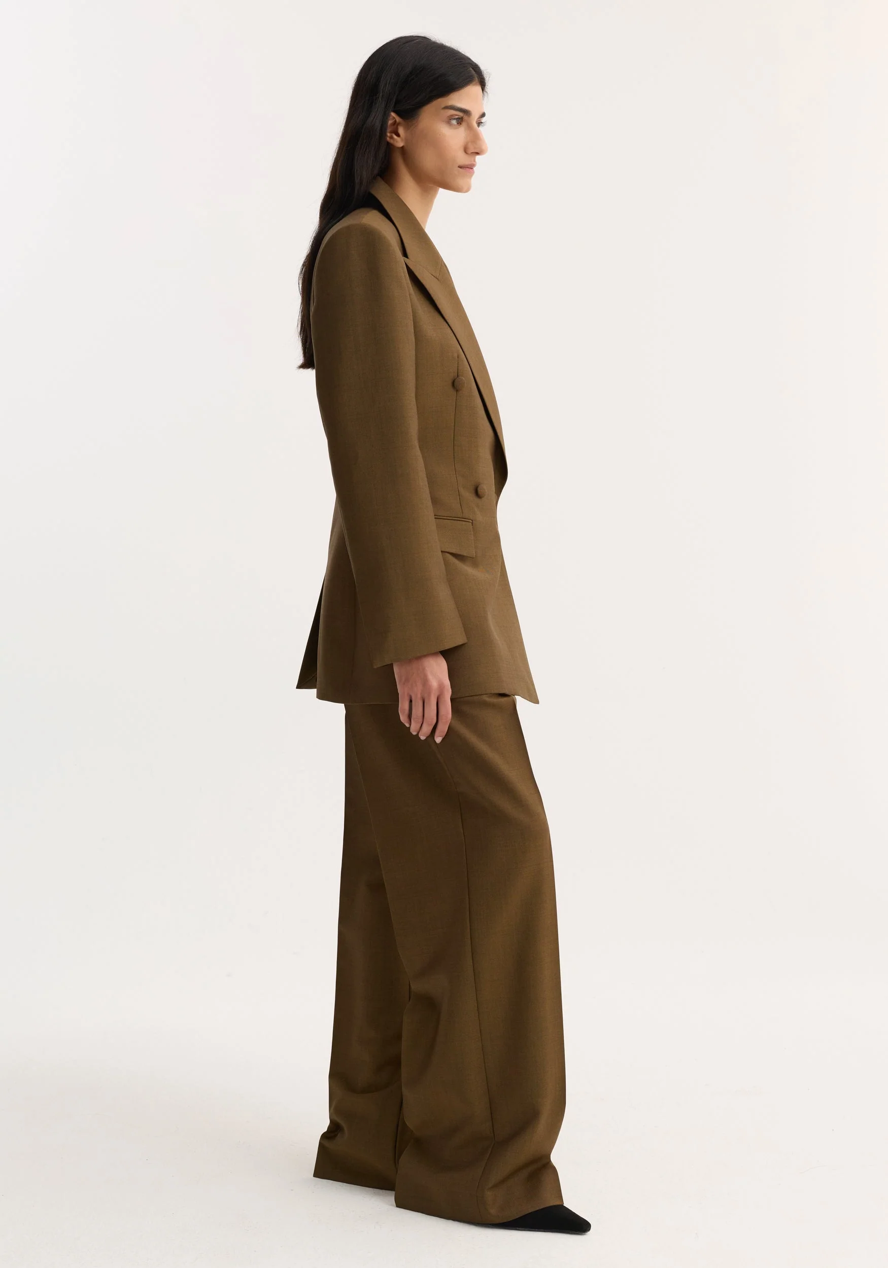 ROHE - Double - breasted waisted blazer | golden brown - Image 3