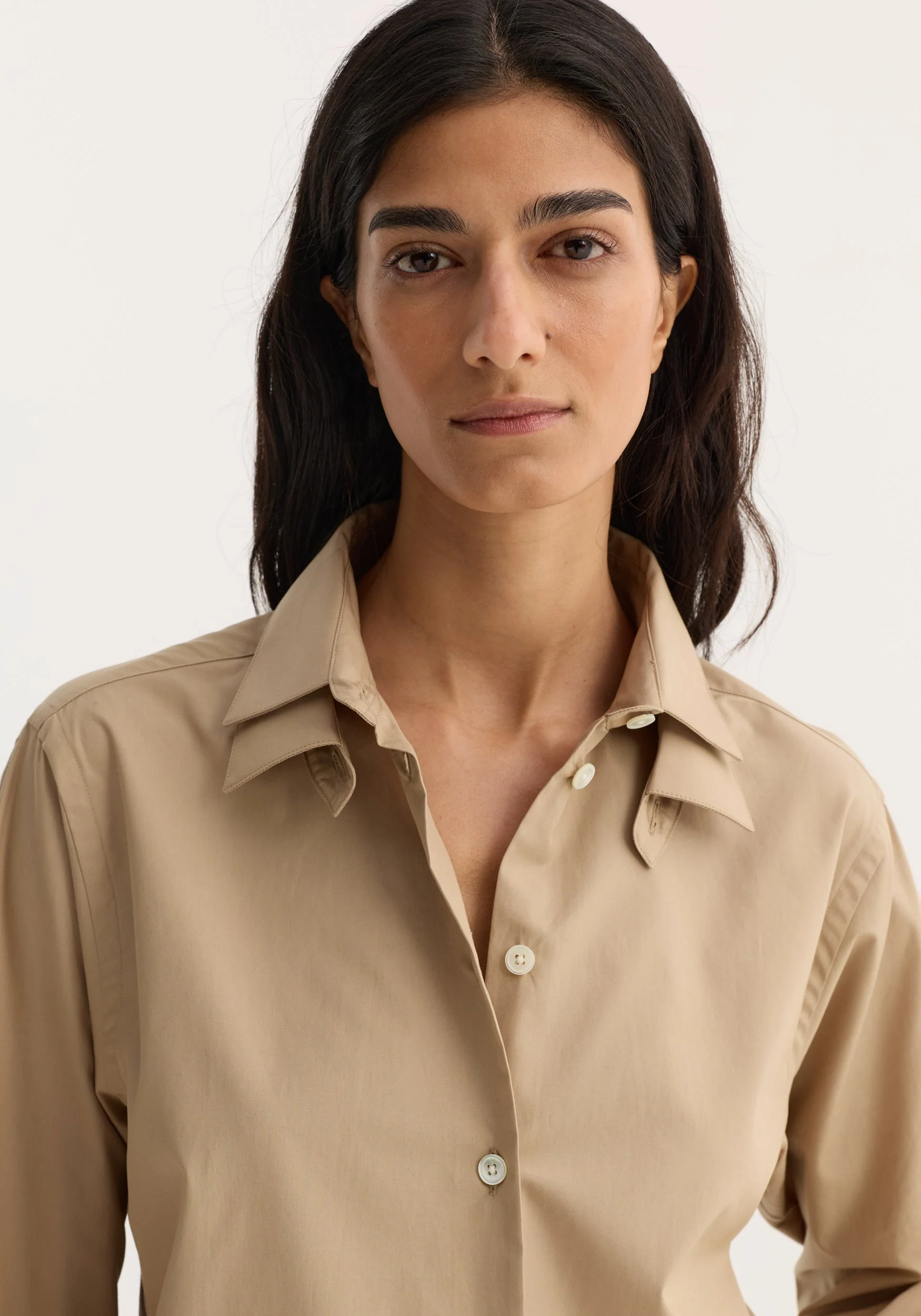 ROHE - Double collar shirt | wheat - Image 4