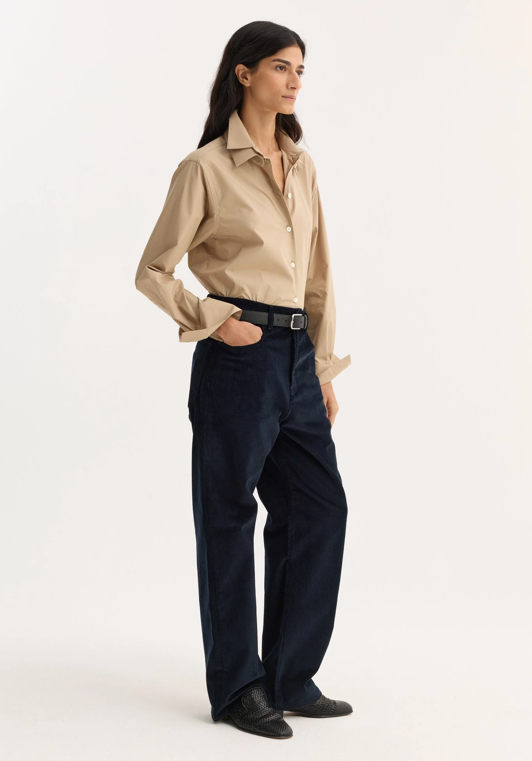 ROHE - Double collar shirt | wheat - Image 5