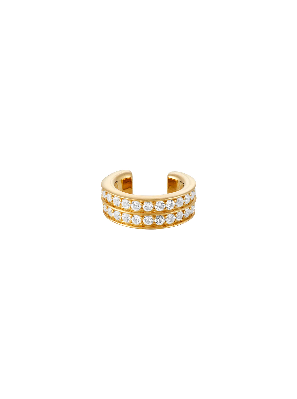 Dorsey - DOUBLE ROW LAB WHITE SAPPHIRE EAR CUFF, GOLD