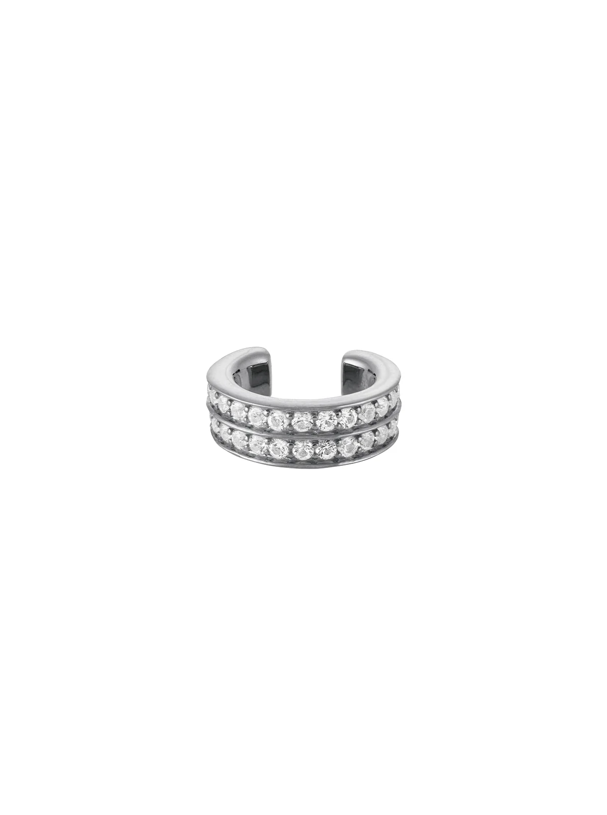Dorsey - DOUBLE ROW LAB WHITE SAPPHIRE EAR CUFF, SILVER