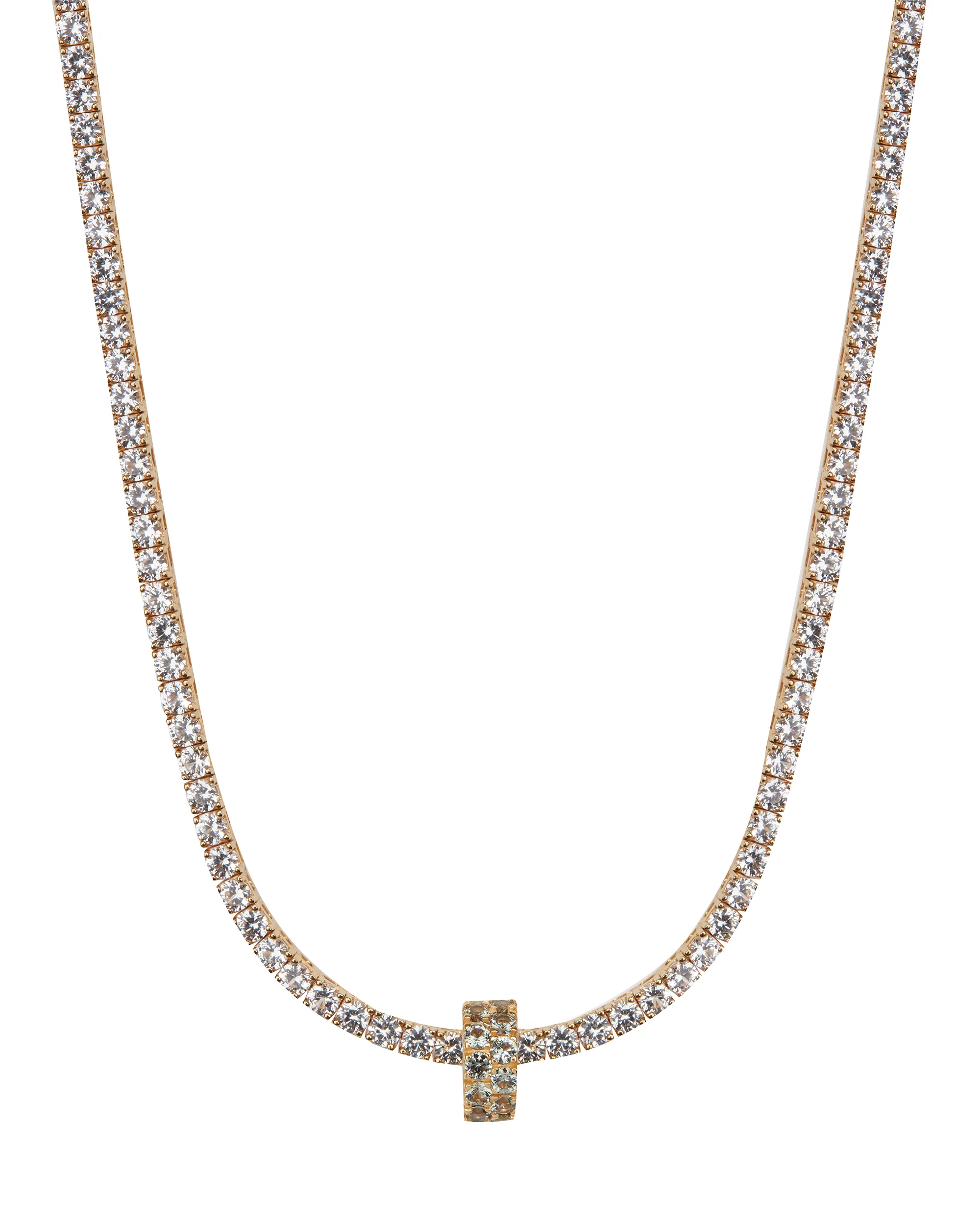 Dorsey - TWO - ROW RIVIÈRE PENDANT IN LAB LIGHT GREEN TOURMALINE