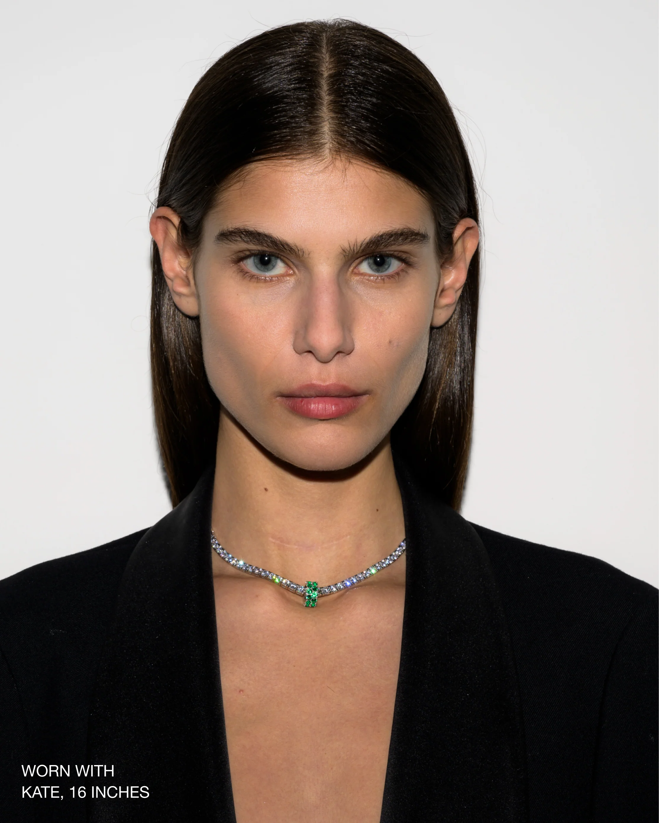 Dorsey - TWO - ROW RIVIÈRE PENDANT IN NANO EMERALD - Image 3