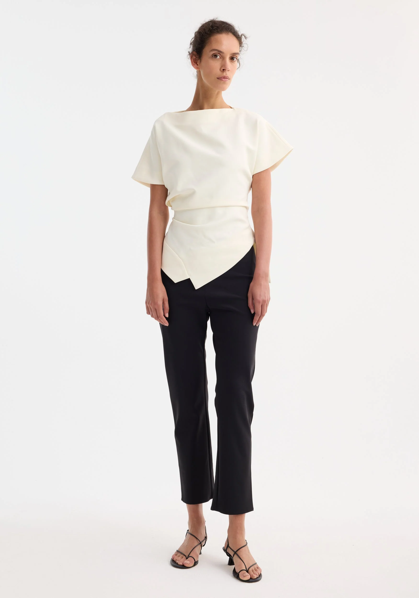 ROHE - Draped lapel top | off white