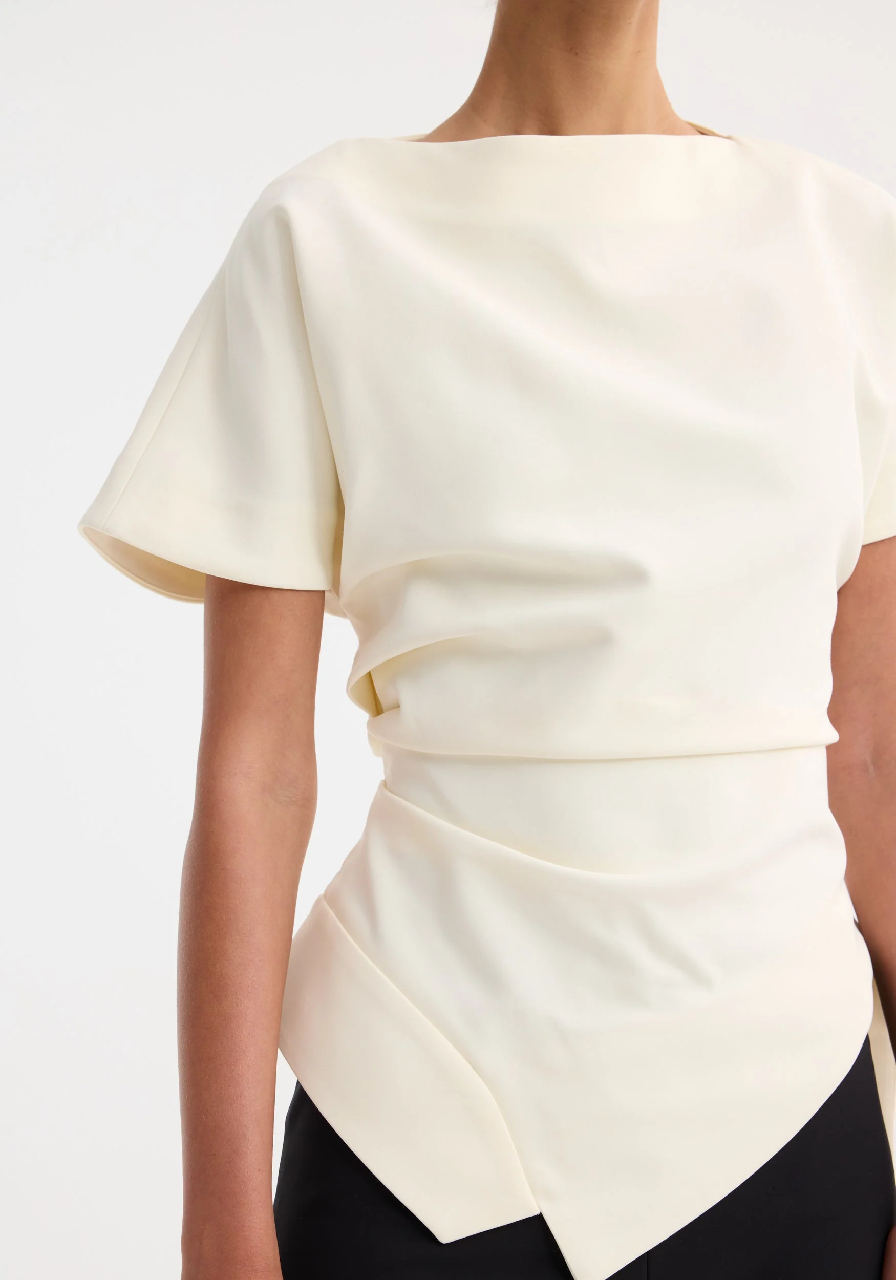 ROHE - Draped lapel top | off white - Image 3