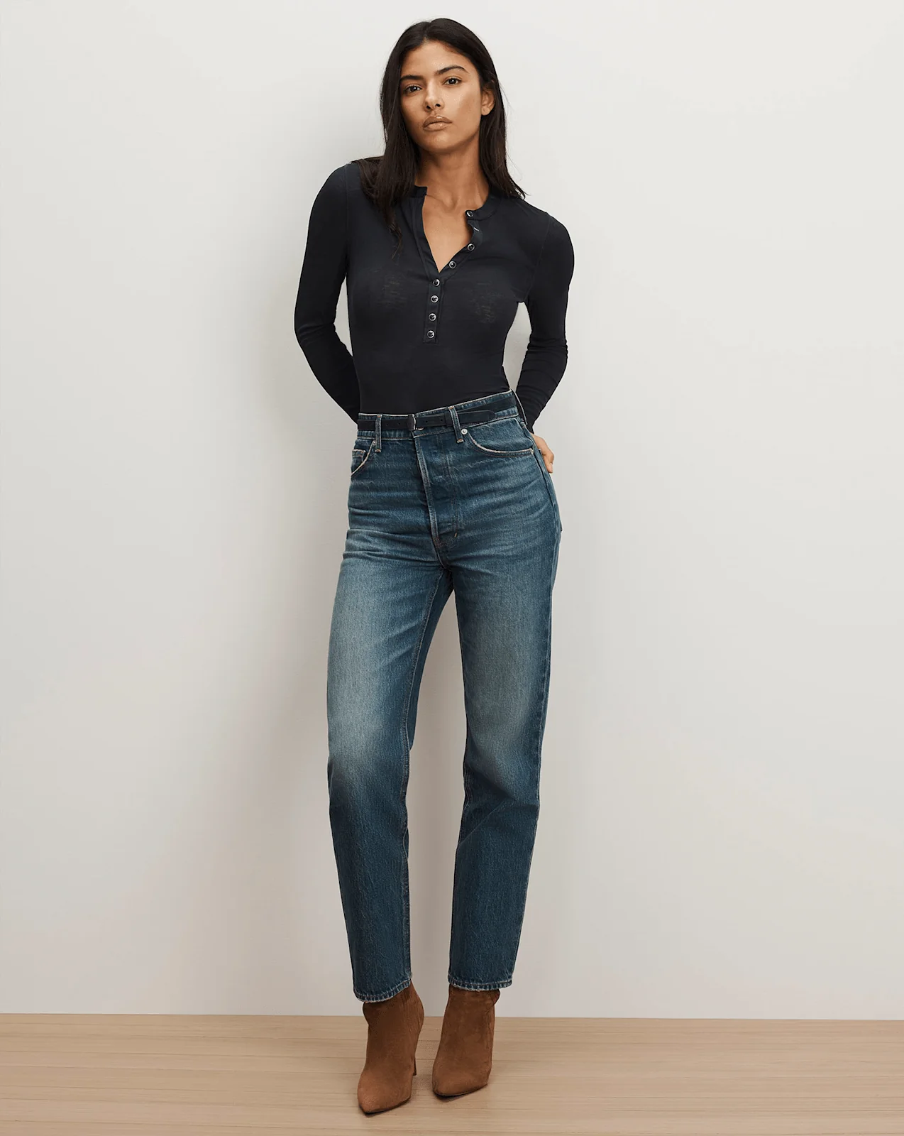 Veronica Beard - Drexler Ribbed Henley Top - Image 2