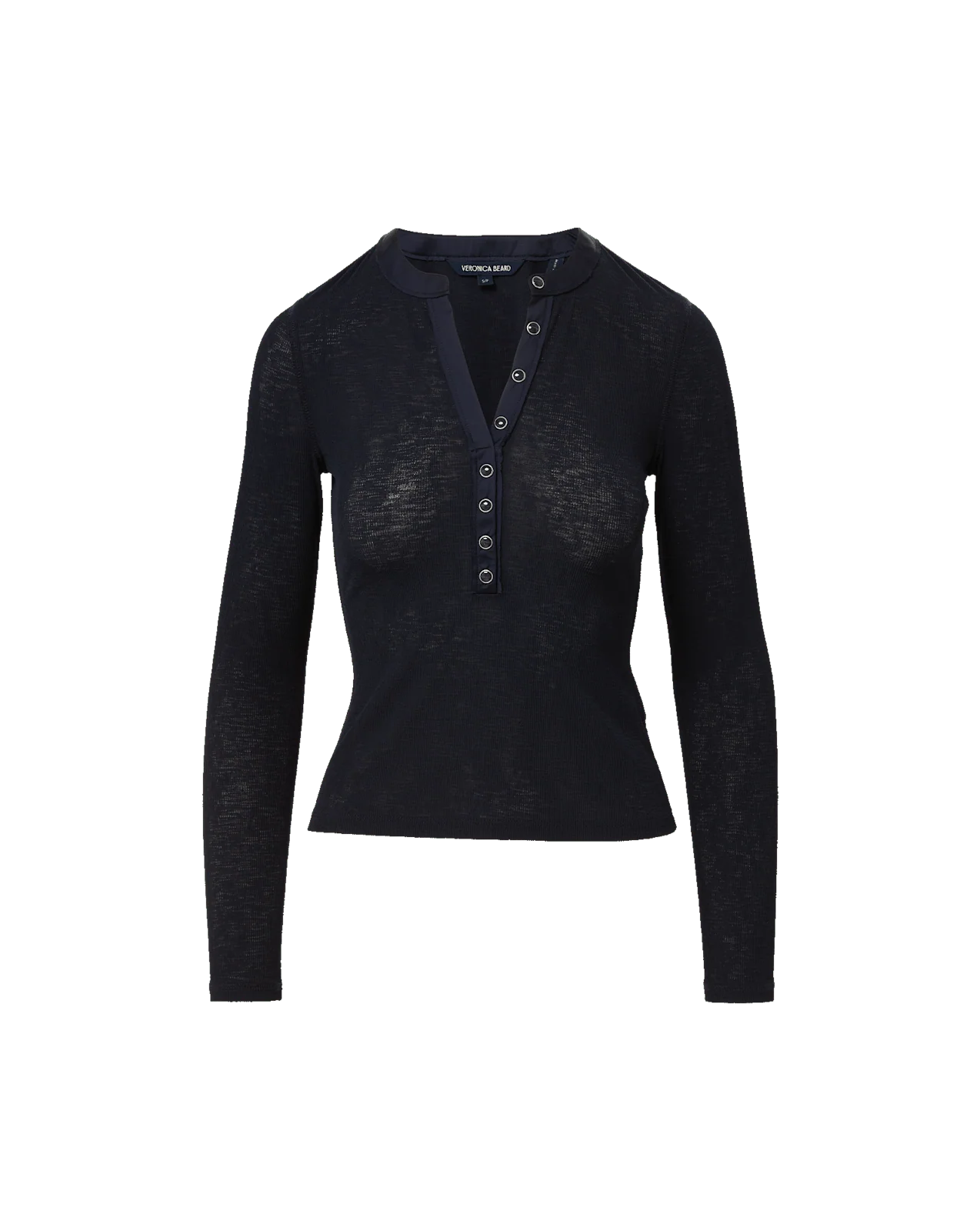 Veronica Beard - Drexler Ribbed Henley Top - Image 5