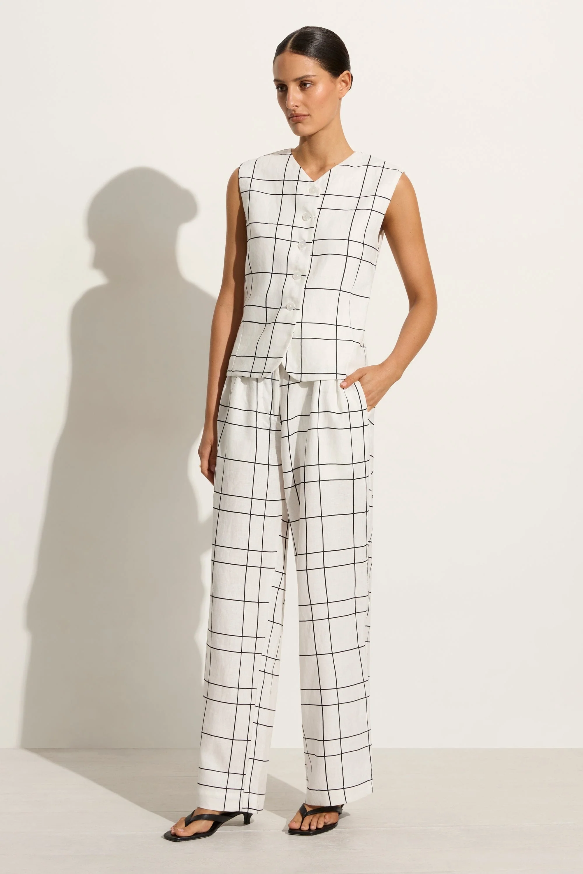 Faithfull - Duomo Pant Letizia Check White - Final Sale