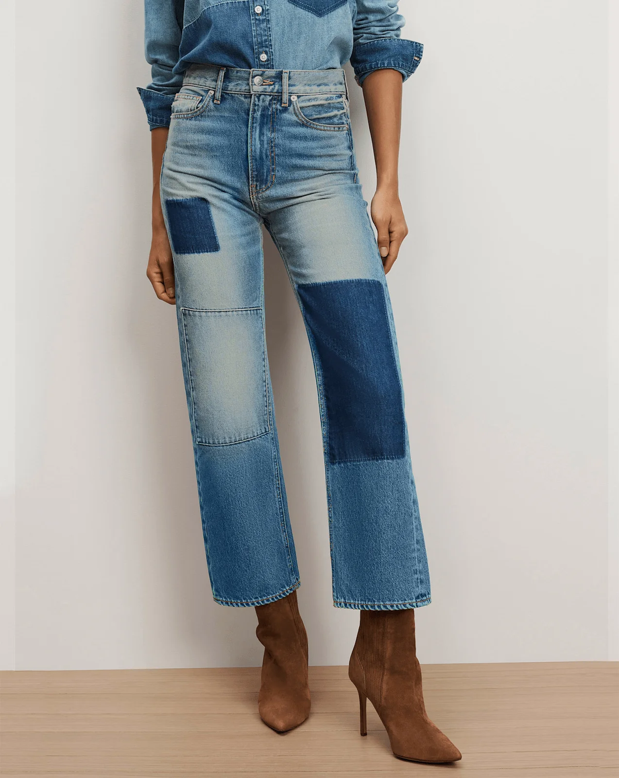 Veronica Beard - Dylan Patchwork Straight - Leg Jean - Image 2