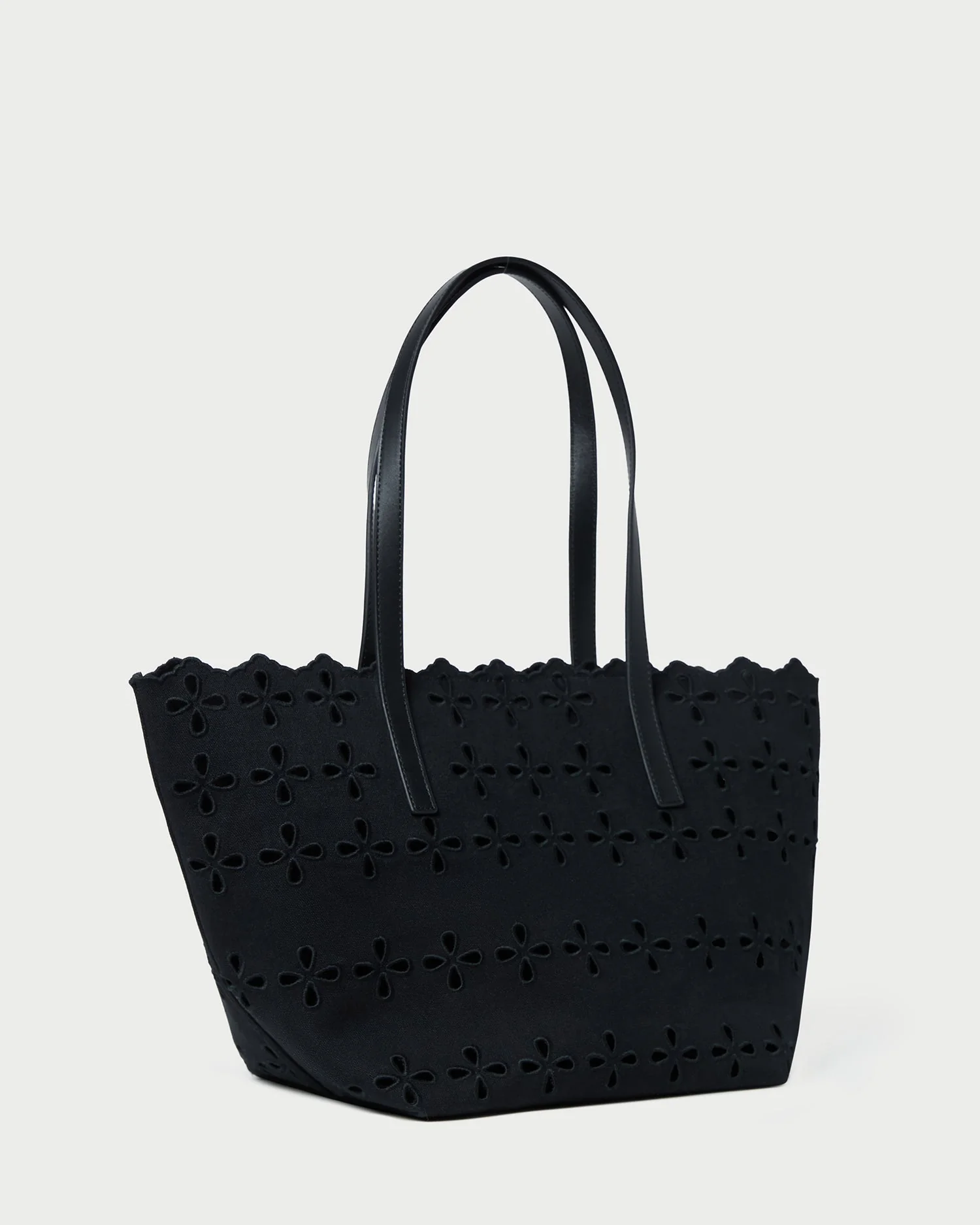 Loeffler Randall - Easton Black Embroidered Canvas Tote - Image 2