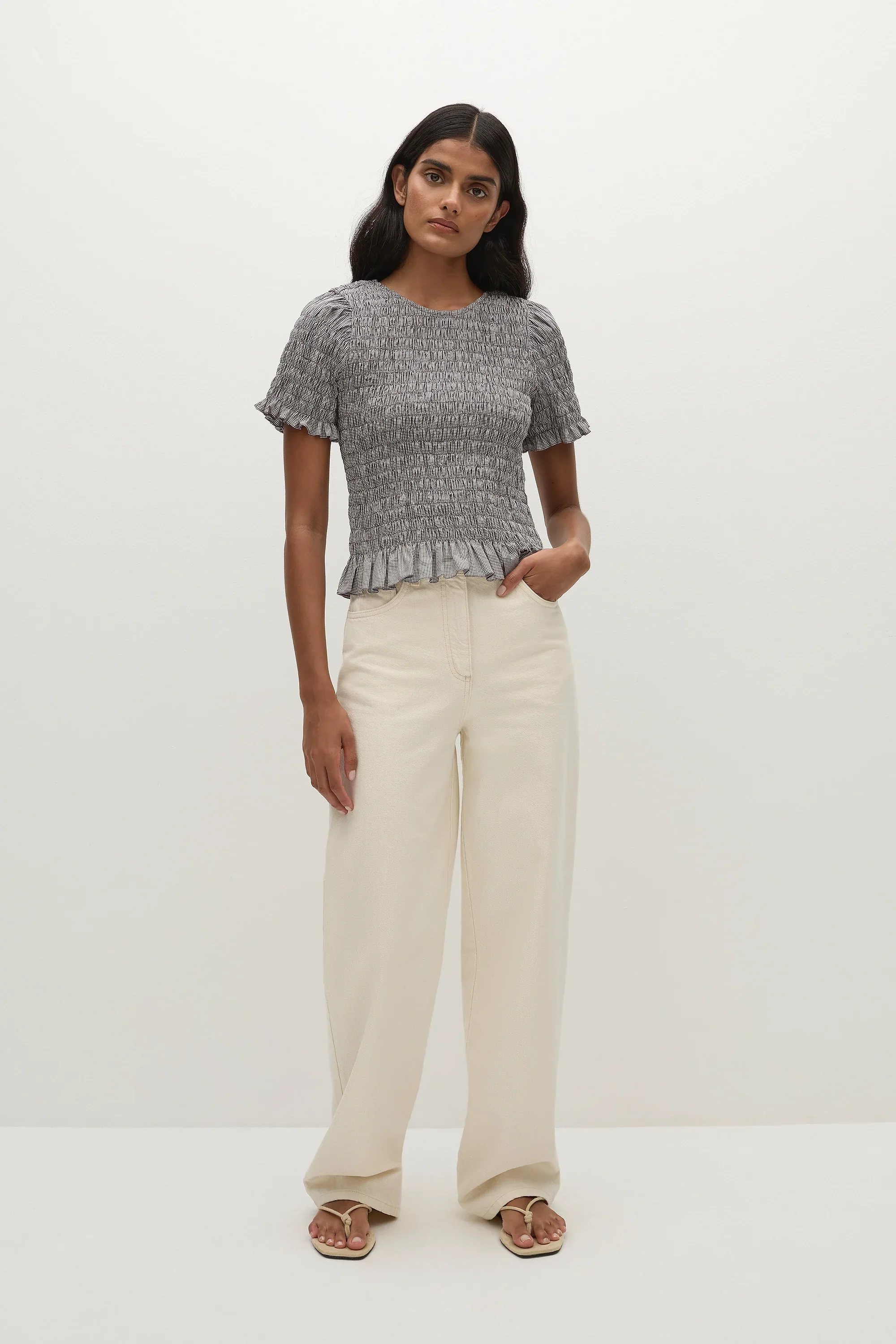 Faithfull - Edda Top Hanne Gingham Espresso - Final Sale