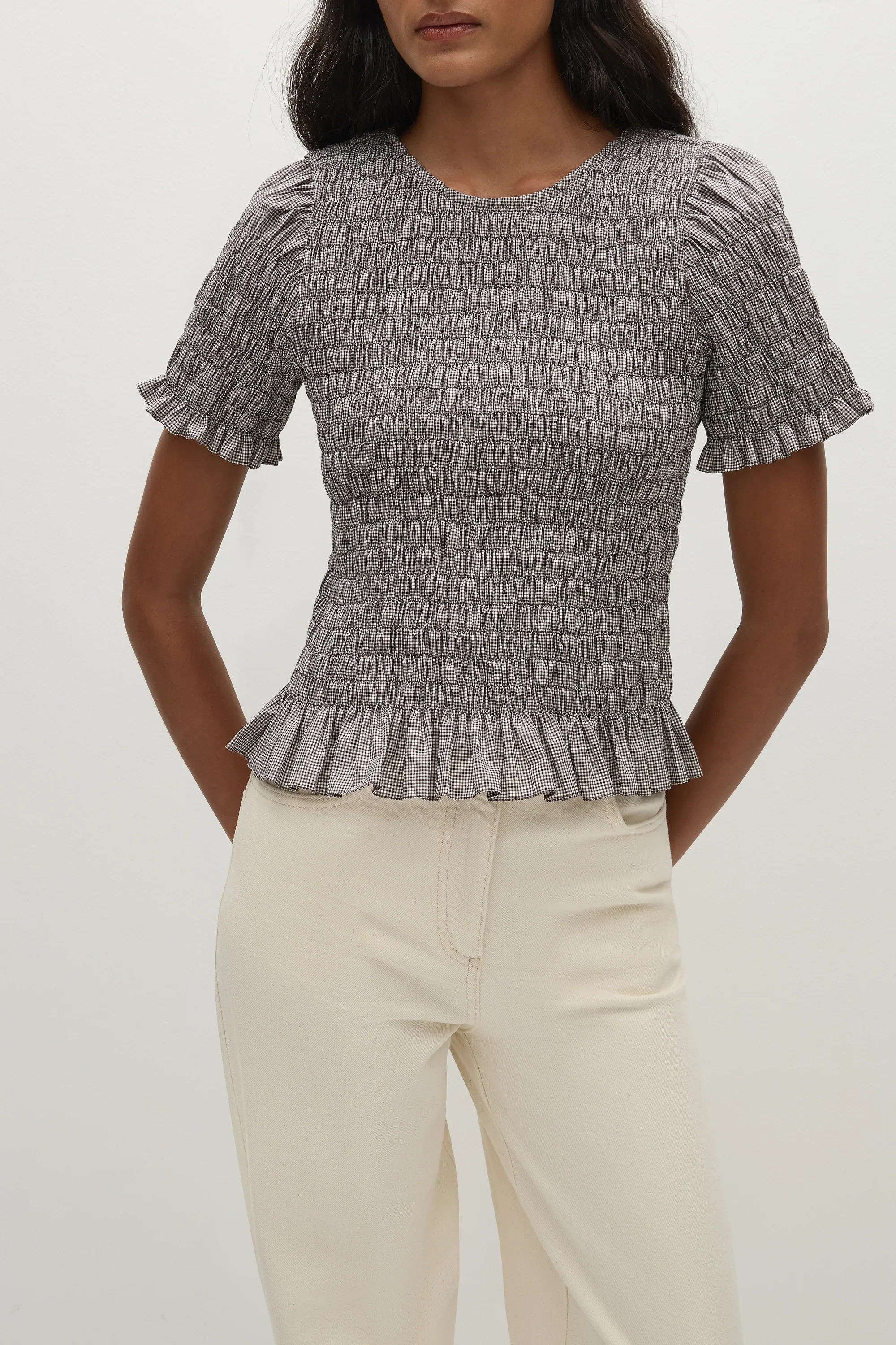 Faithfull - Edda Top Hanne Gingham Espresso - Final Sale - Image 2