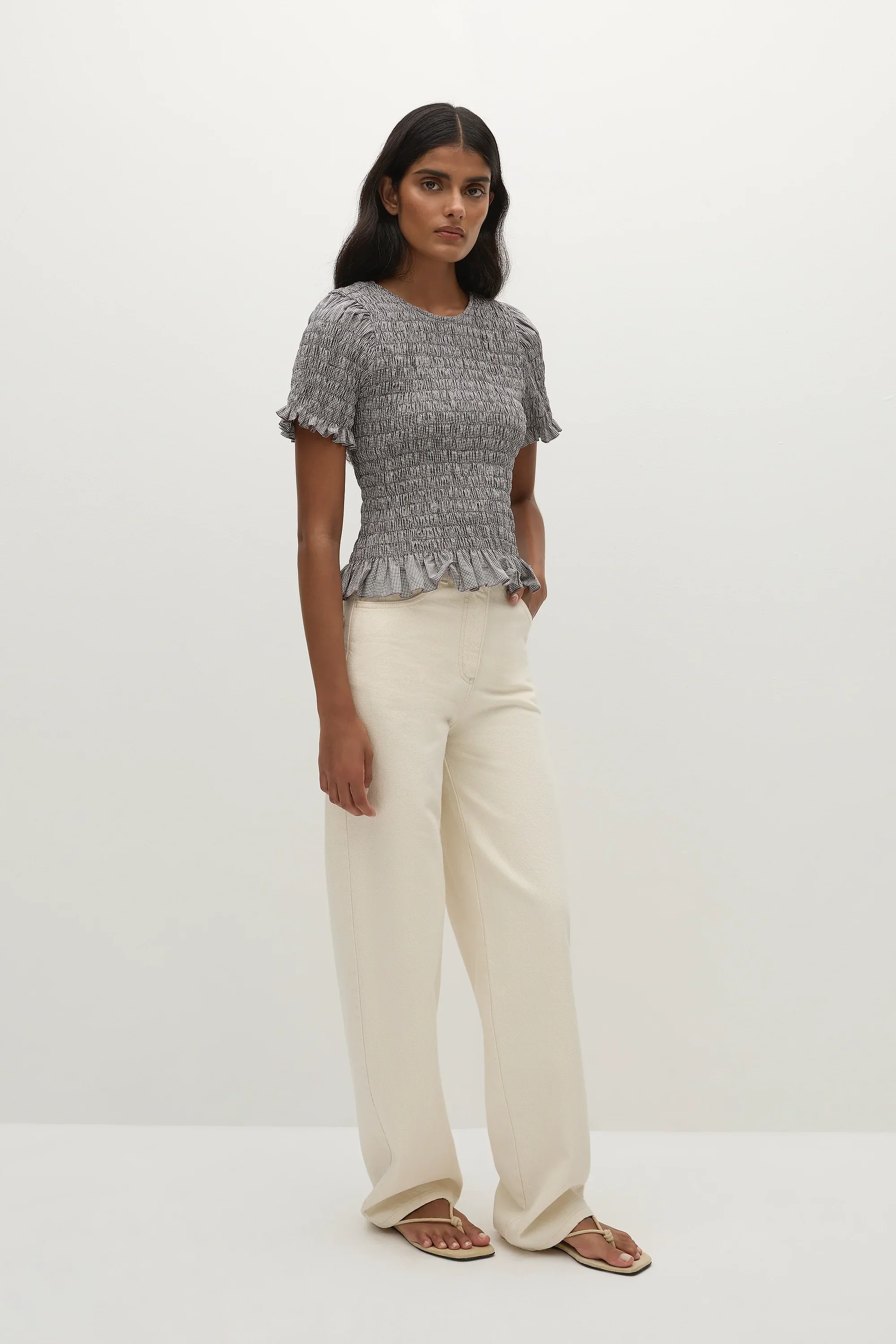 Faithfull - Edda Top Hanne Gingham Espresso - Final Sale - Image 3