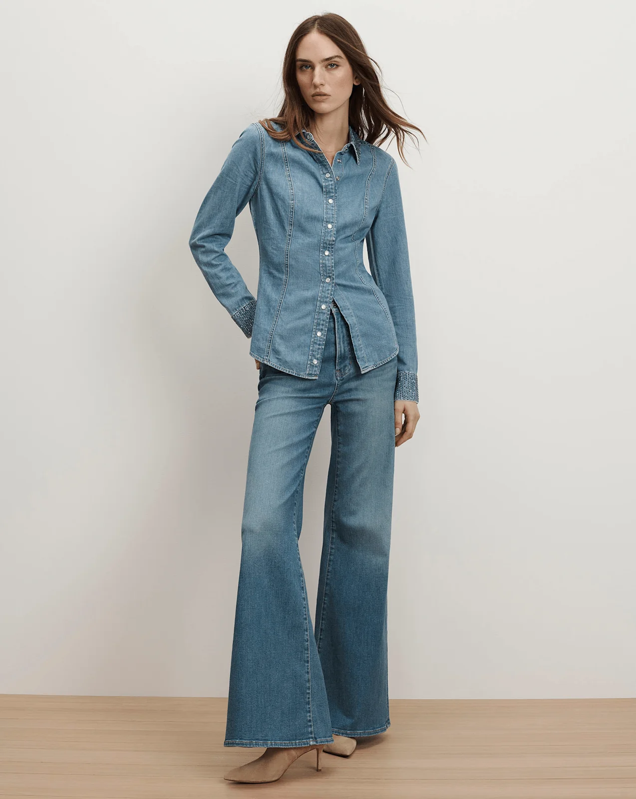 Veronica Beard - Eddie Embellished Chambray Shirt - Image 2