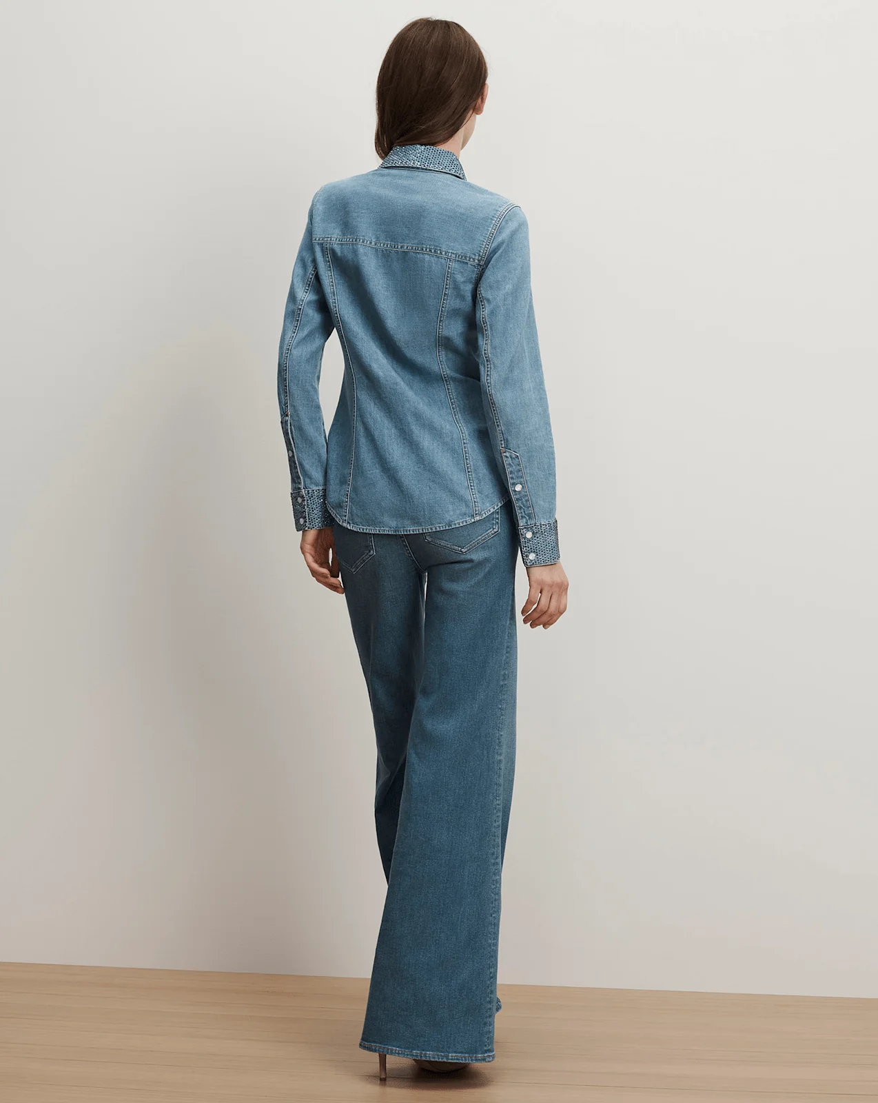 Veronica Beard - Eddie Embellished Chambray Shirt - Image 3