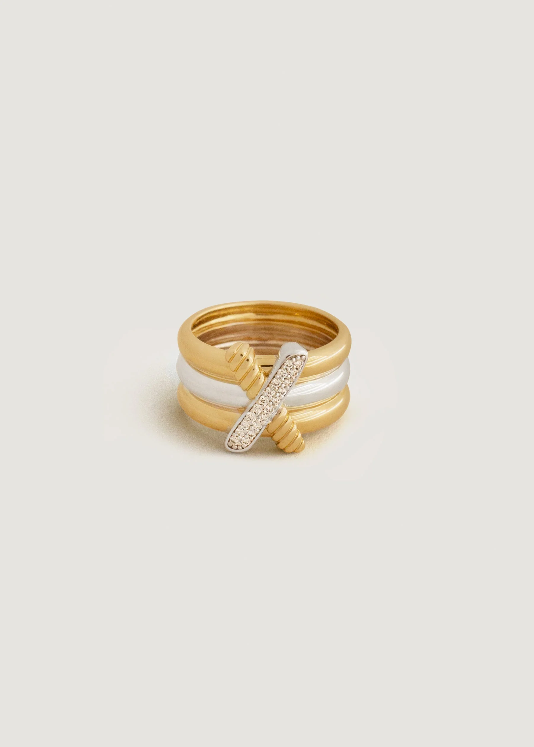 Kinn - Eddy Layered X Ring Diamond