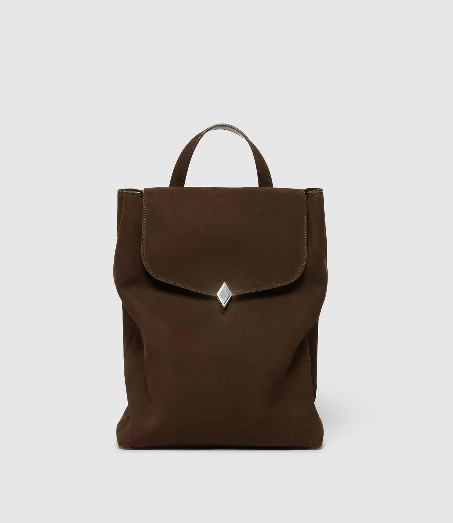 Metier - Edge Backpack Nubuck Chocolate with Silver Hardware