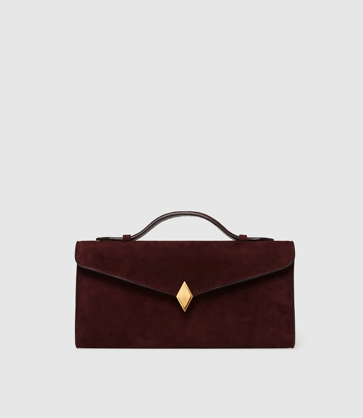 Metier - Edge Clutch Buttery Suede Amarone