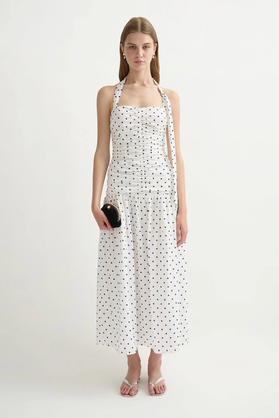 Posse - EDIE DRESS - CREAM BLUE POLKA DOT - Image 6