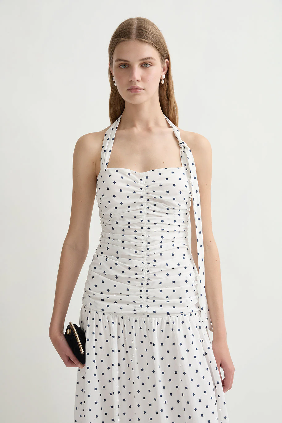 Posse - EDIE DRESS - CREAM BLUE POLKA DOT - Image 7