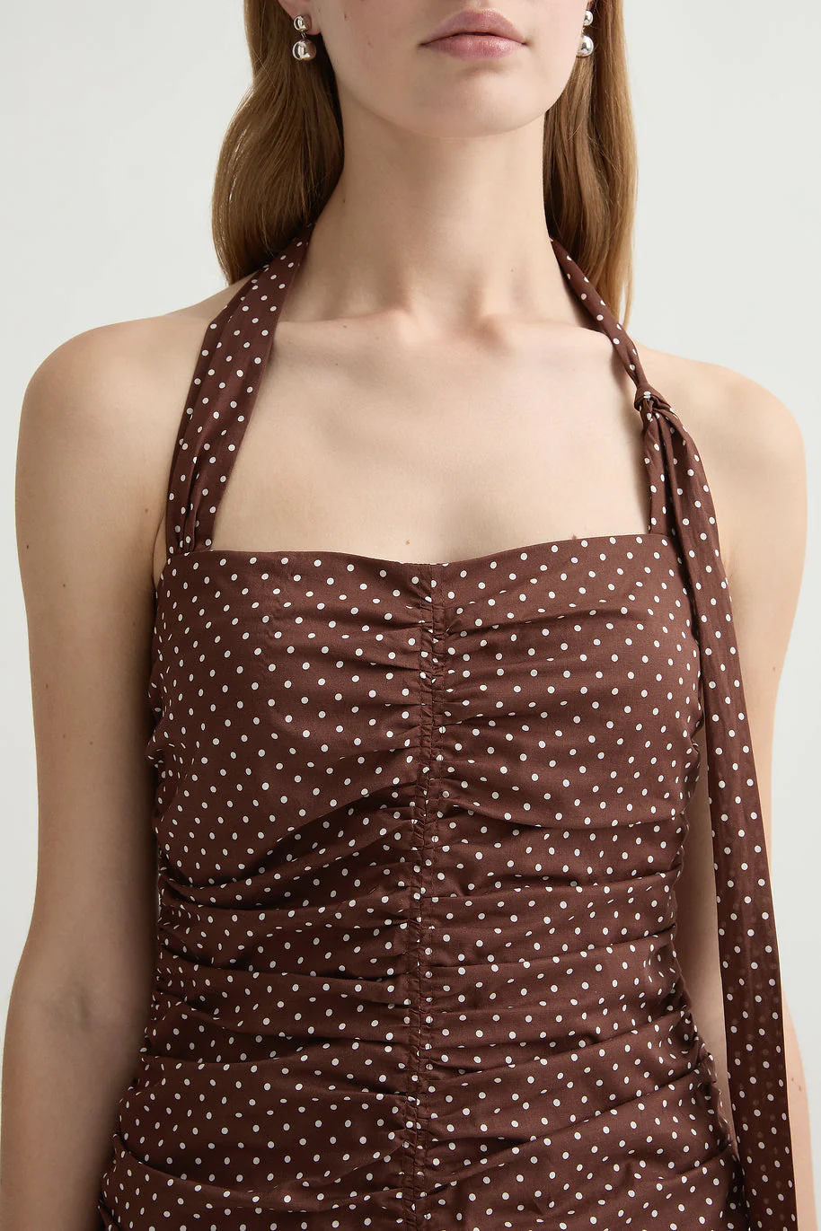 Posse - EDIE MINI DRESS - CHOC IVORY POLKA DOT - Image 7