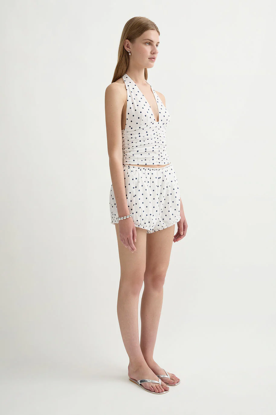 Posse - EDIE TOP - CREAM BLUE POLKA DOT - Image 3