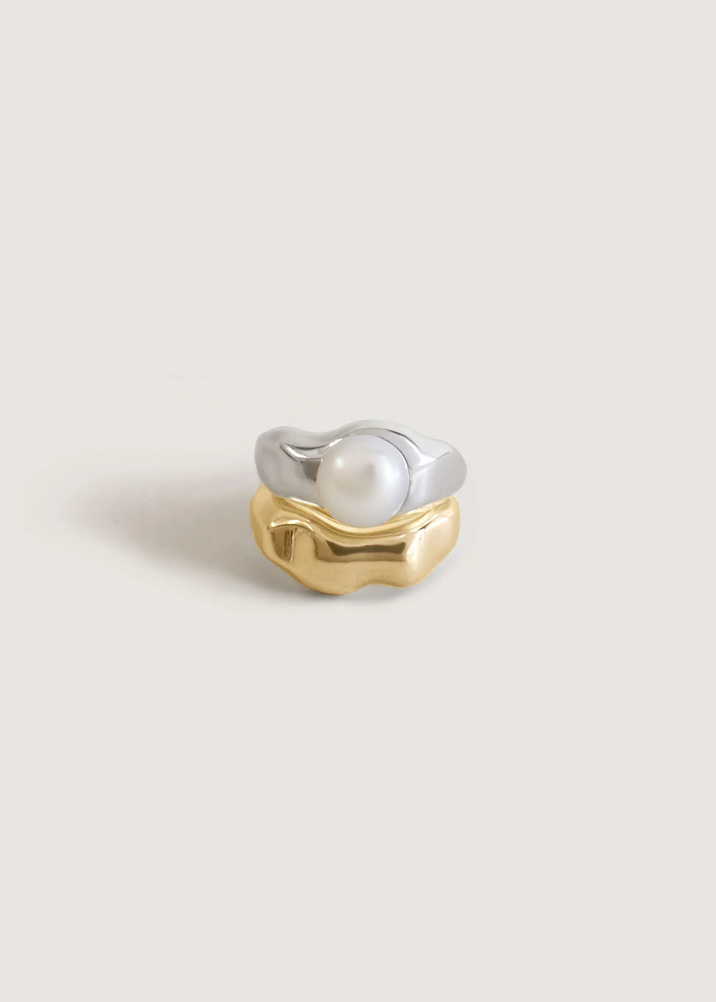 Kinn - Edith Pearl Ring Stack Gold & Silver