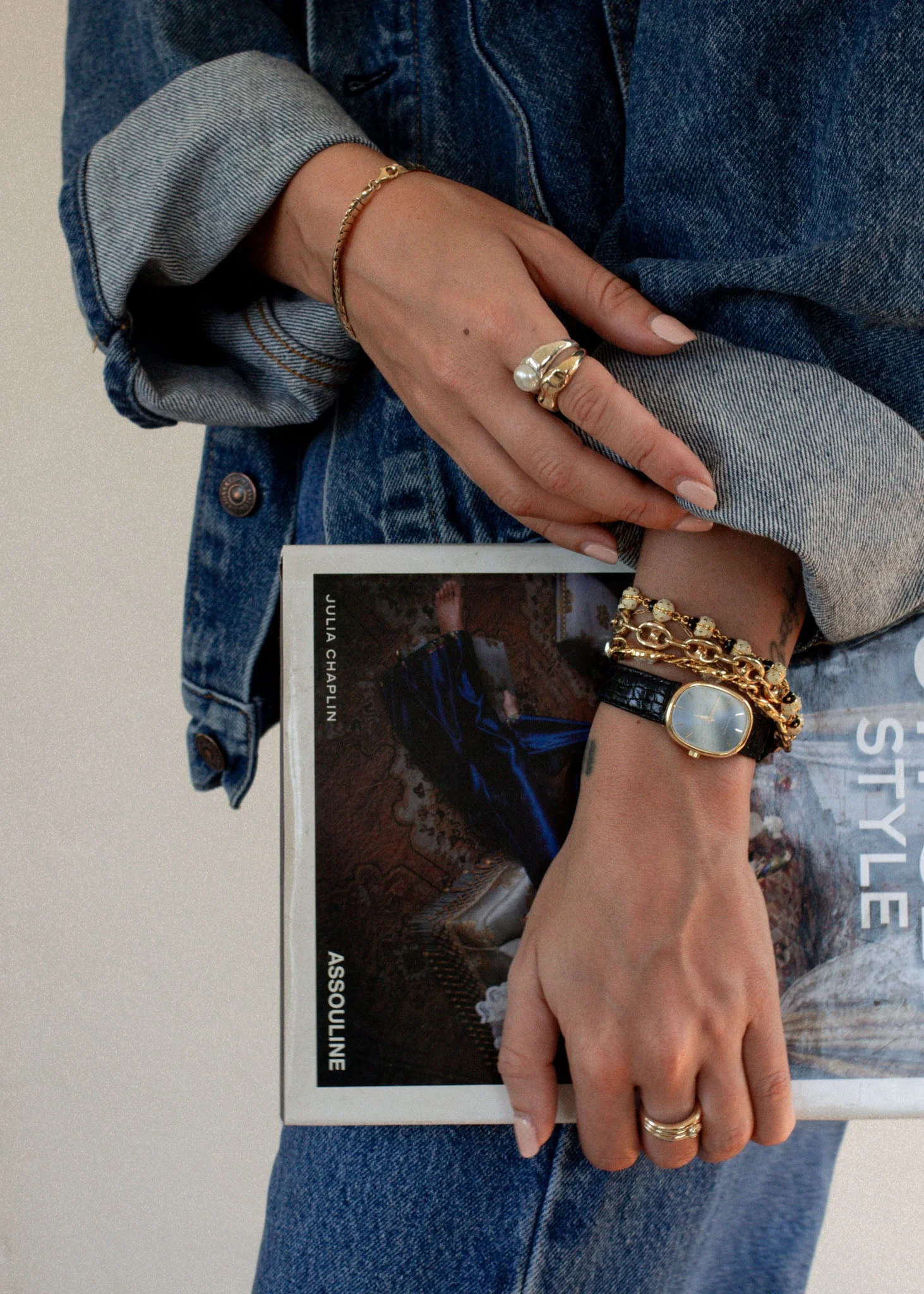 Kinn - Edith Pearl Ring Stack Gold & Silver - Image 3