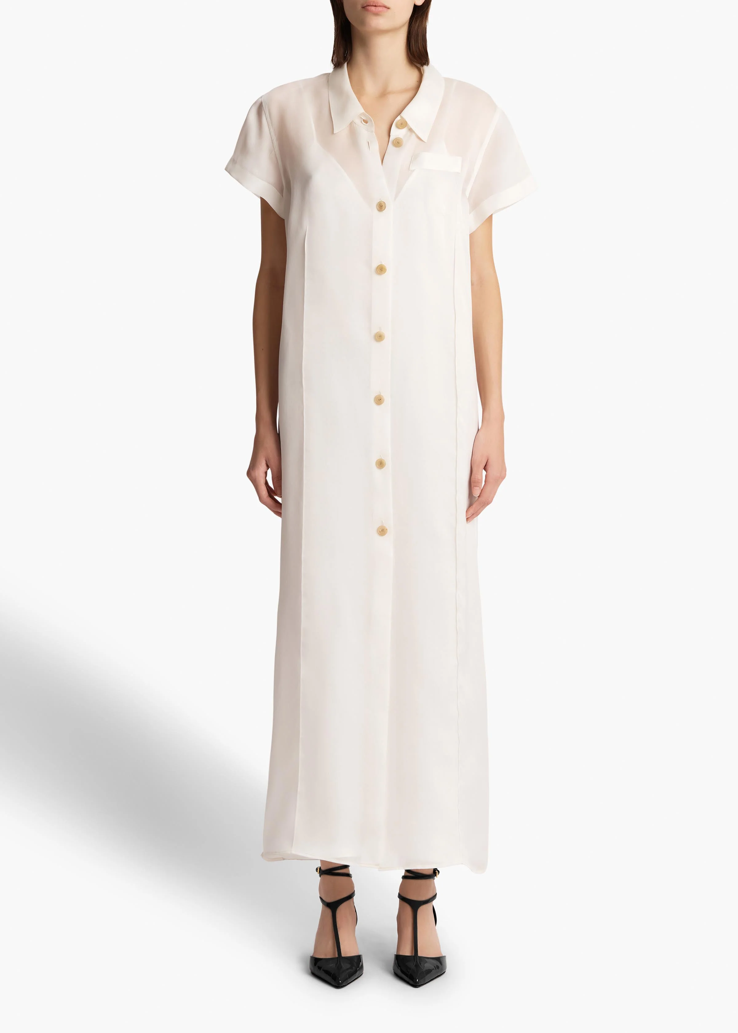 Khaite - Effy Dress in Chalk - Image 3