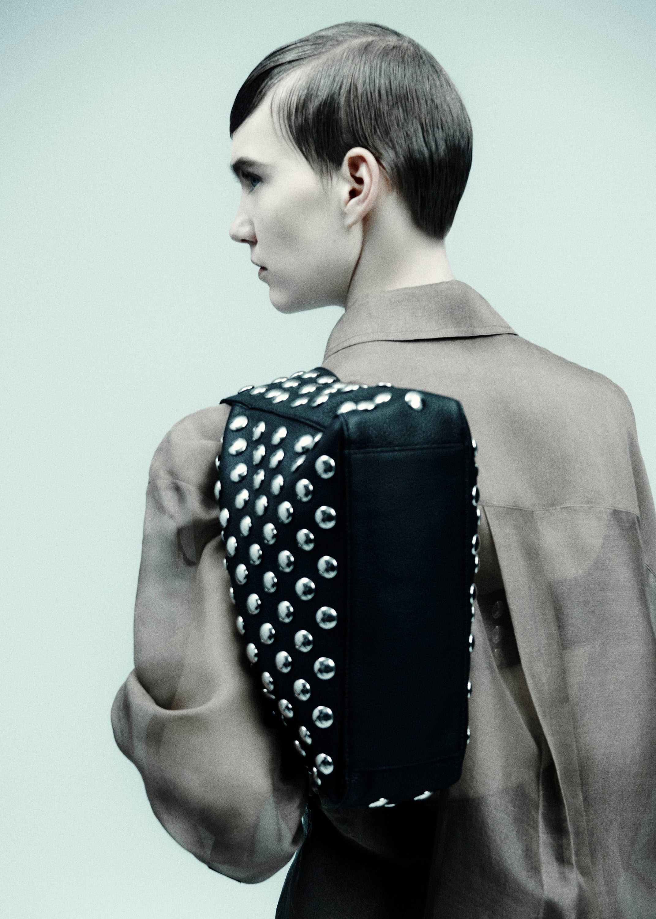 Khaite - Elena Bag in Black Leather with Studs - Image 6