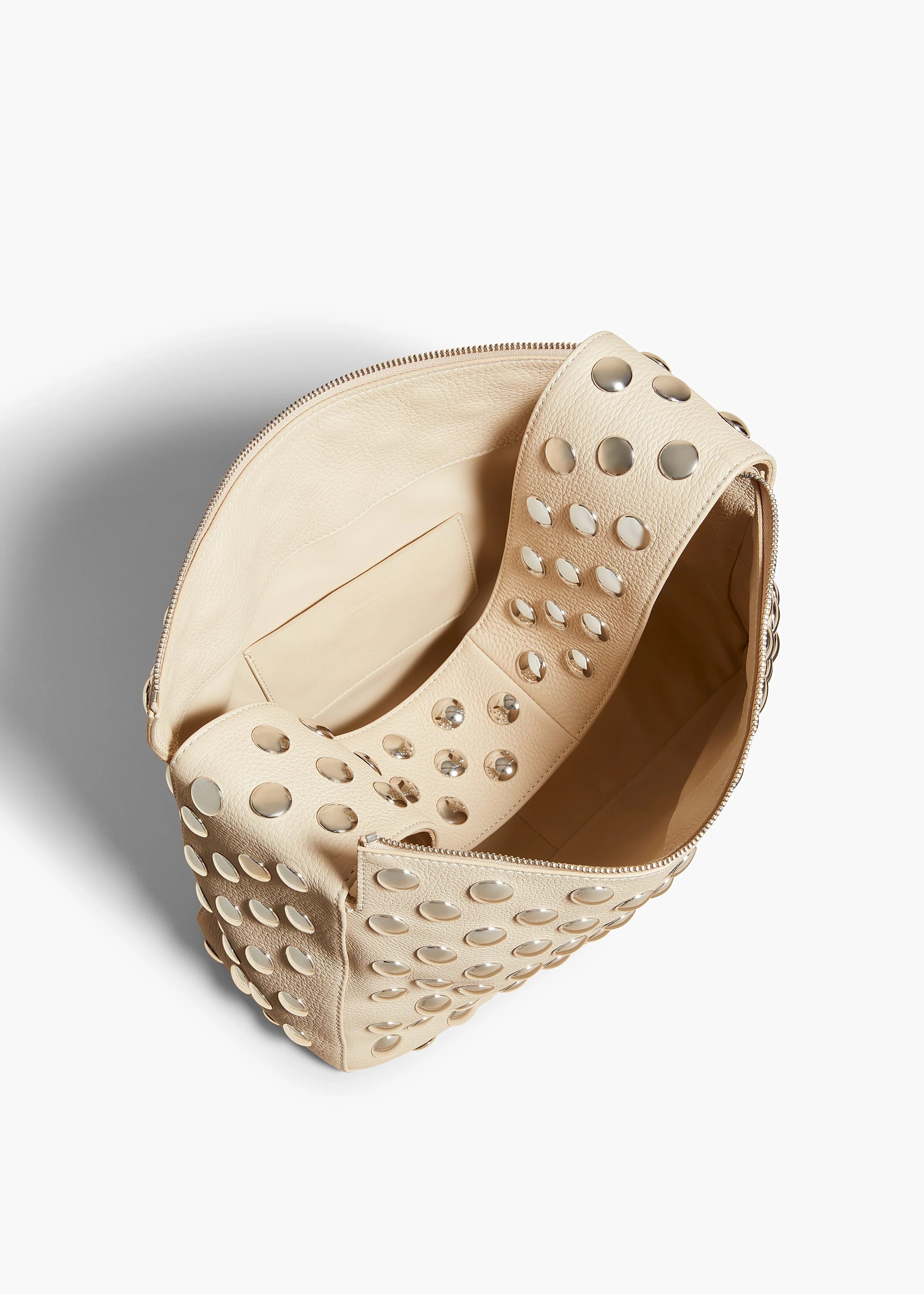 Khaite - Elena Bag in Dark Ivory Leather with Studs - Image 10