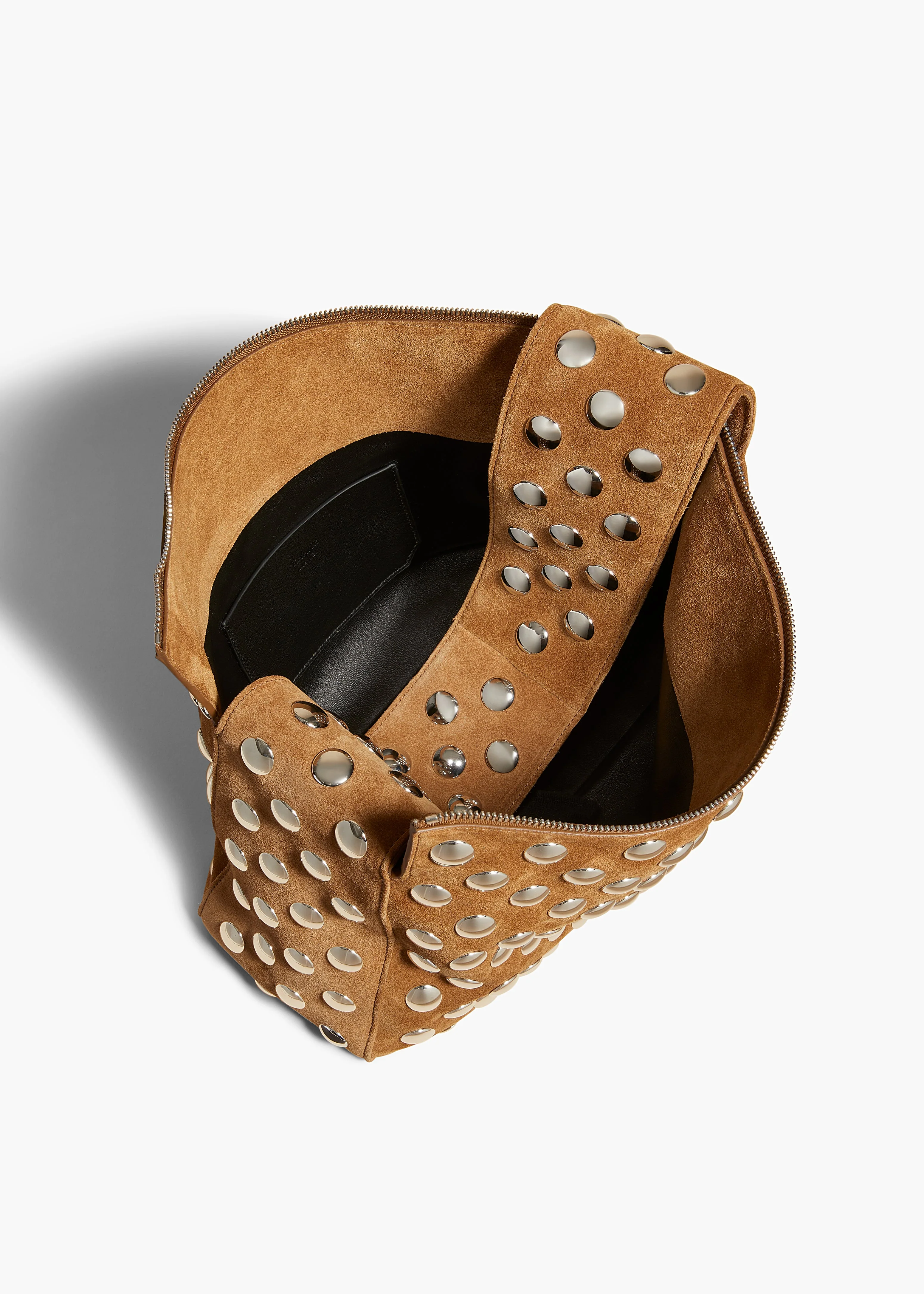 Khaite - Elena Bag in Mud Suede with Studs - Image 3