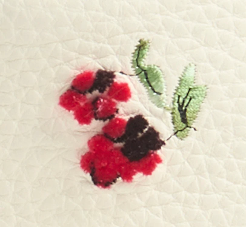 Khaite - Small Elena Bag in Cream Leather with Raspberry Print - Image 10