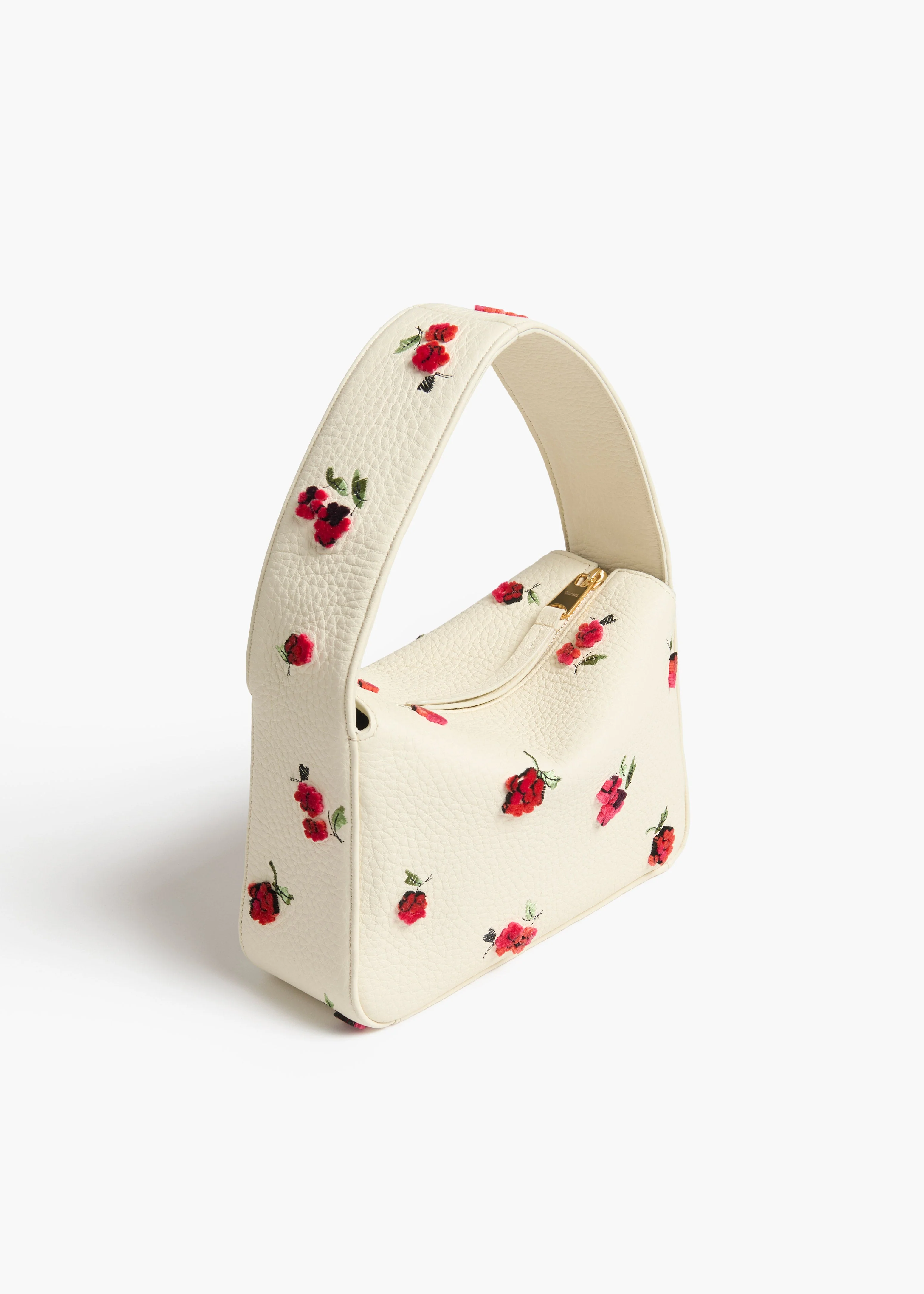 Khaite - Small Elena Bag in Cream Leather with Raspberry Print - Image 2
