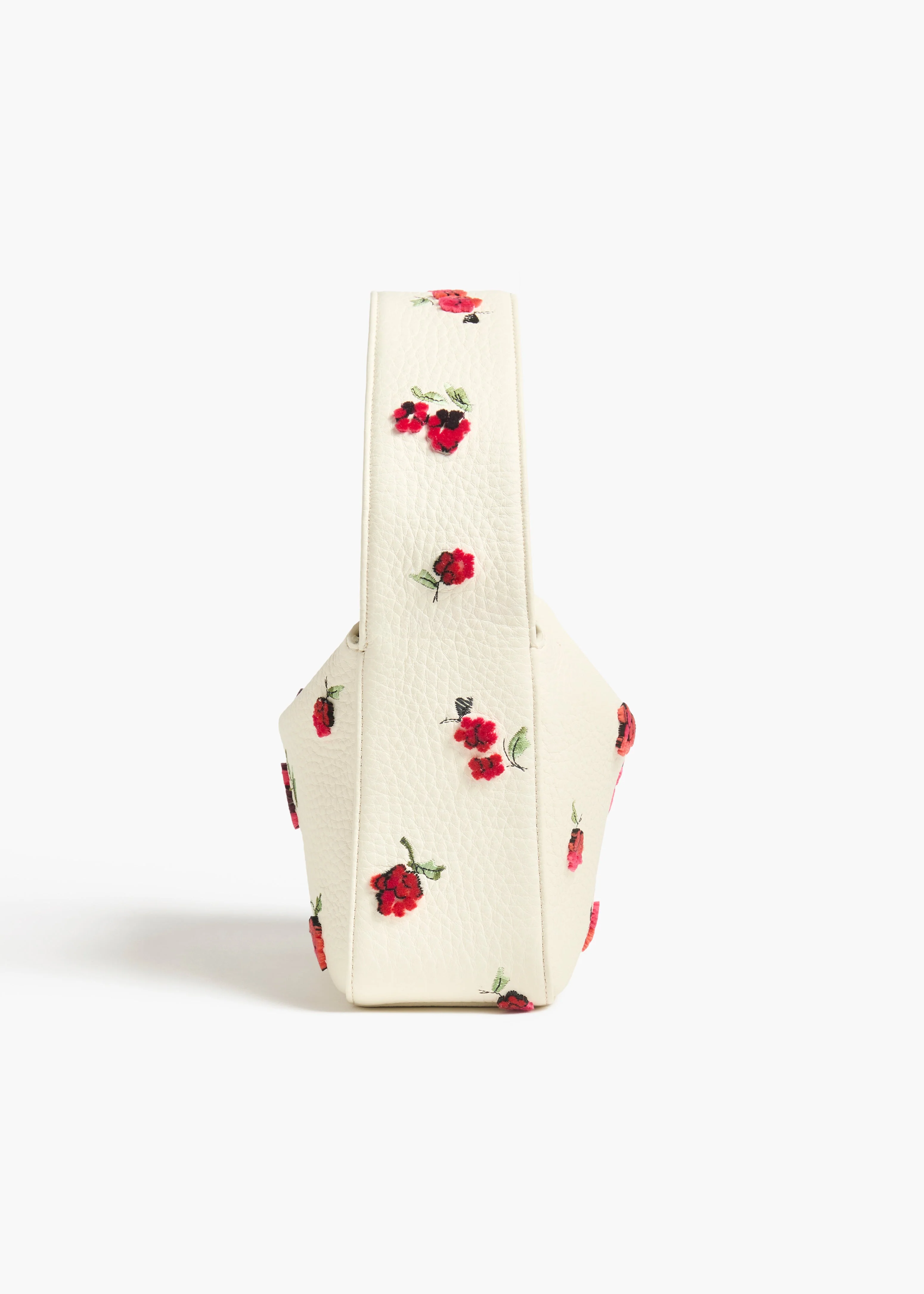 Khaite - Small Elena Bag in Cream Leather with Raspberry Print - Image 3