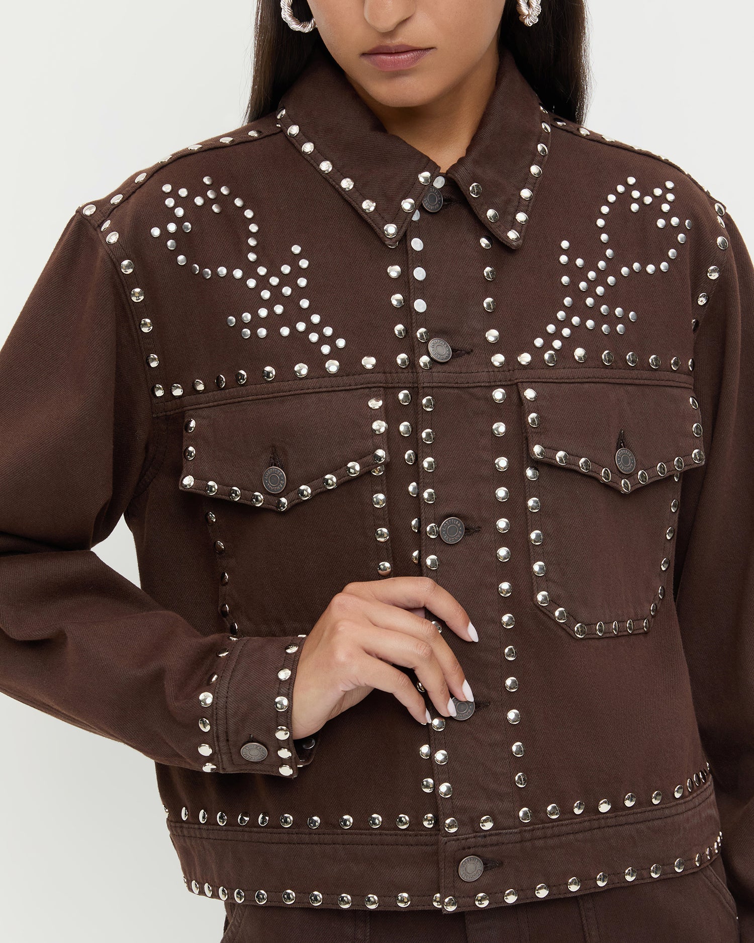 Loeffler Randall - Elijah Studded Denim Jacket - Image 3