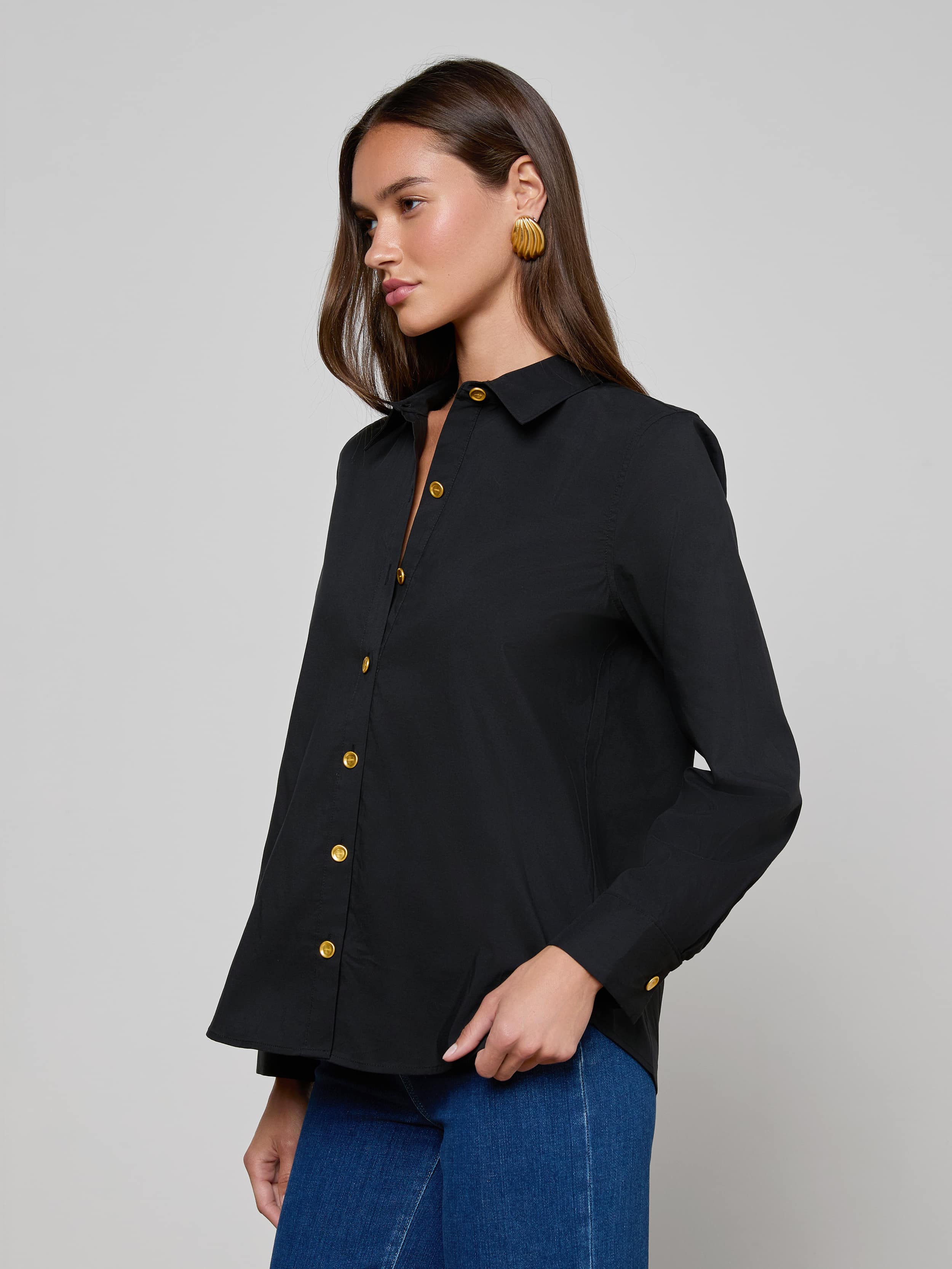 L'AGENCE - Ellery Button - Down Shirt - Image 2
