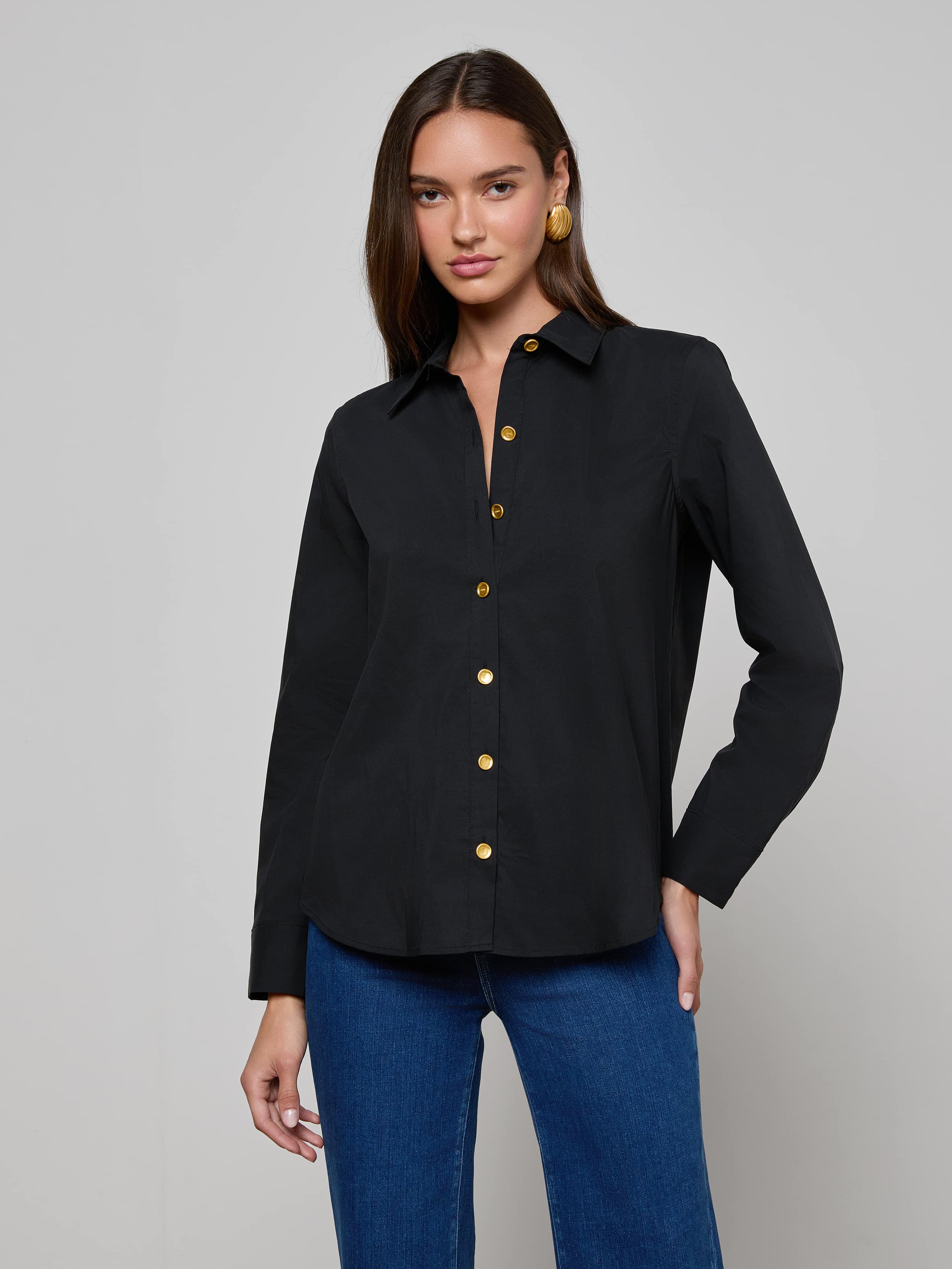 L'AGENCE - Ellery Button - Down Shirt - Image 5