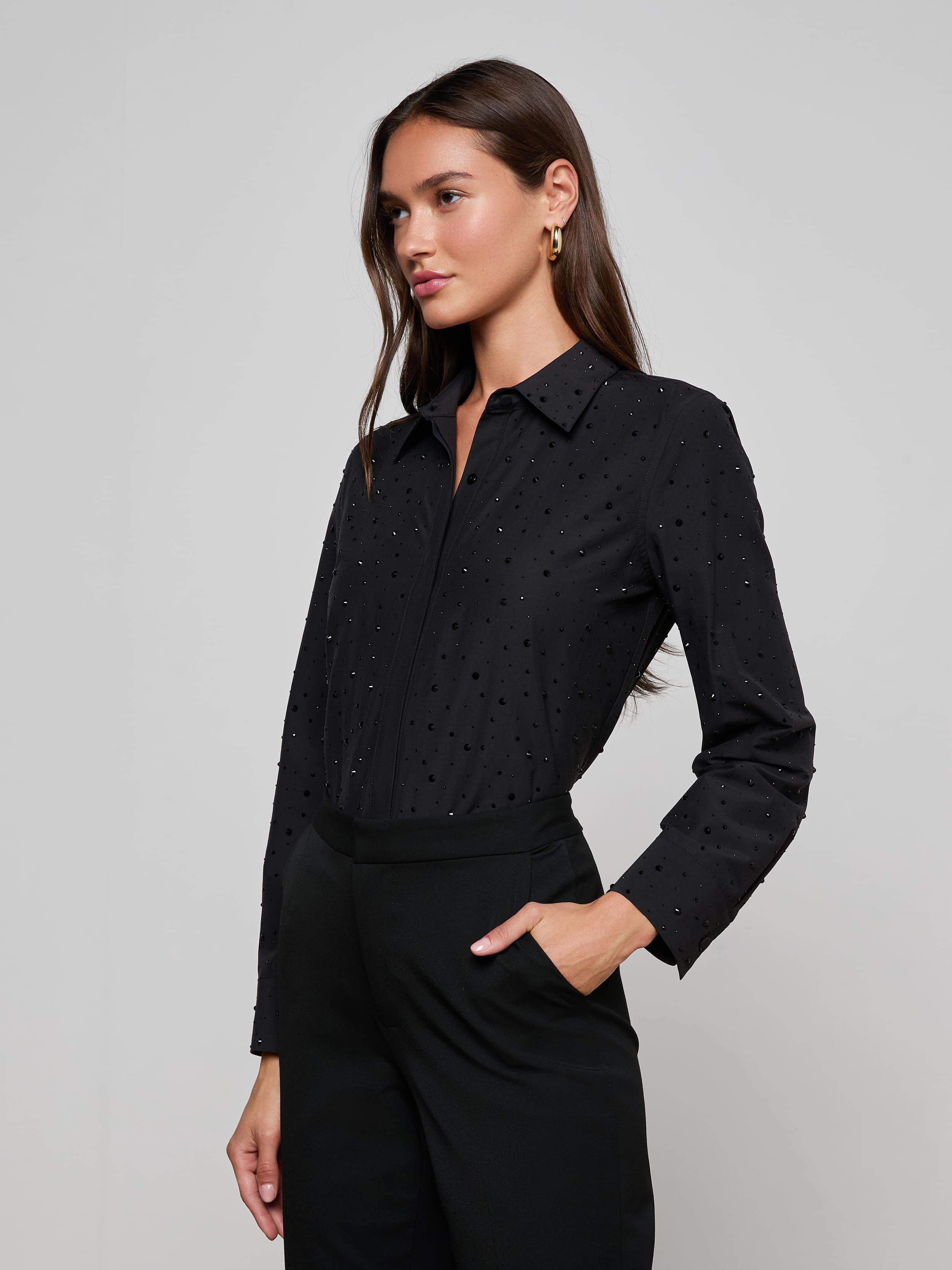 L'AGENCE - Ellery Crystal Shirt - Image 3