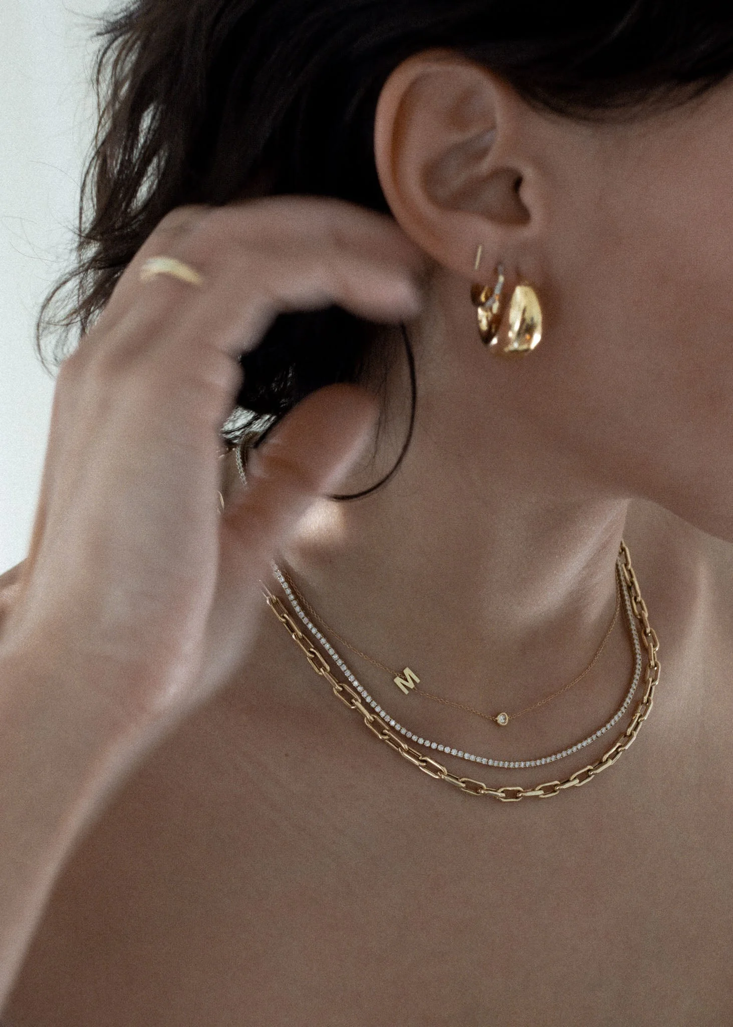 Kinn - Ellie Baguette Huggie Earrings Diamond - Image 5