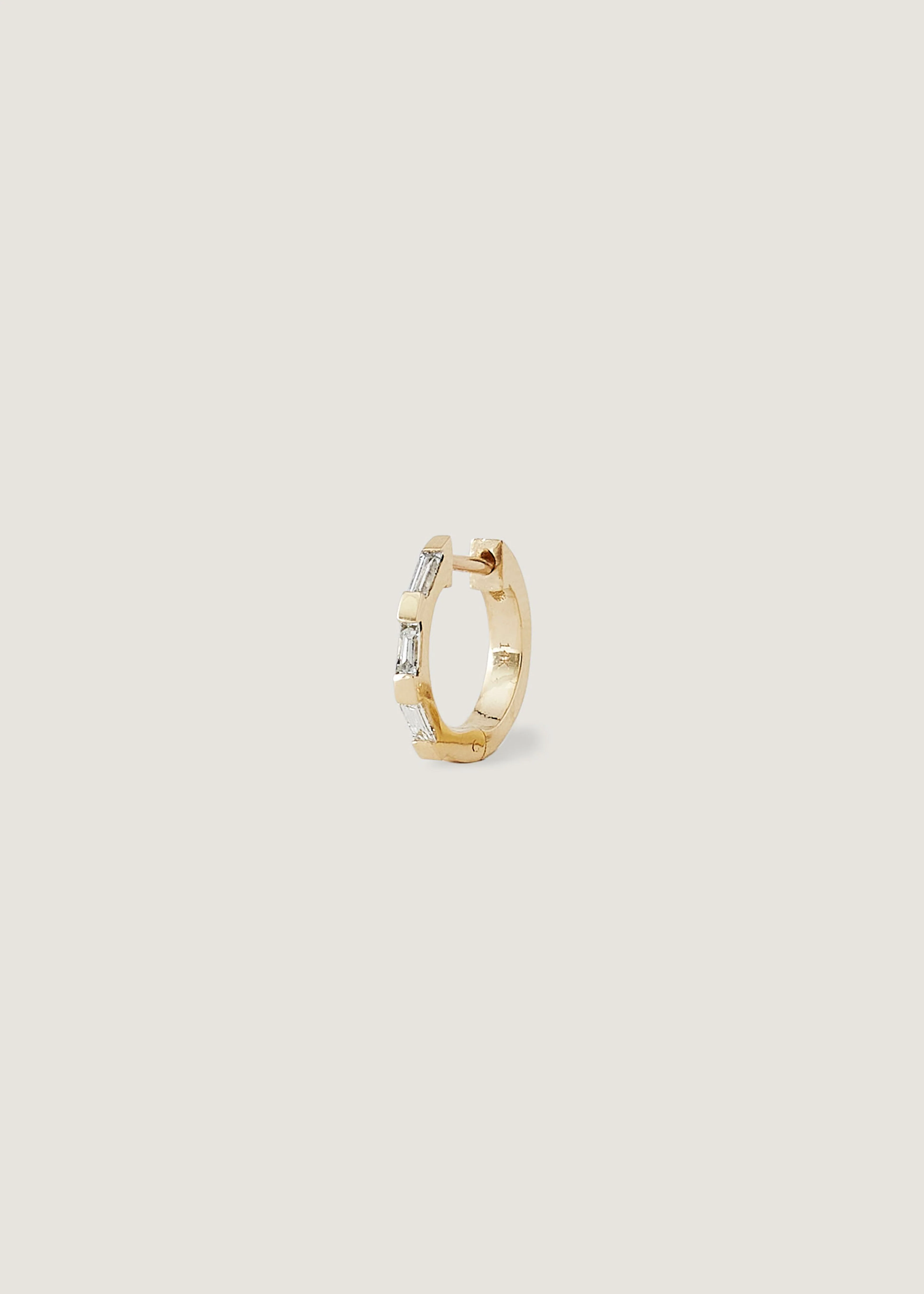 Kinn - Ellie Baguette Huggie Earrings Diamond - Image 7