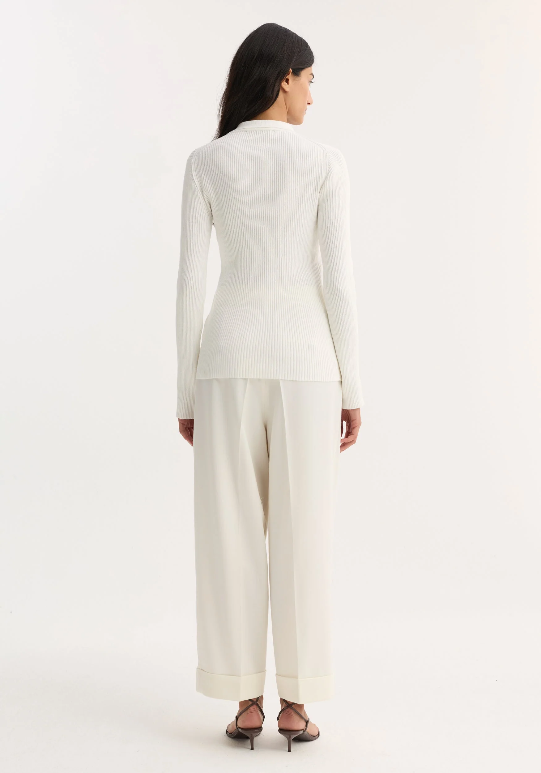 ROHE - Elongated rib cardigan | off white - Image 5
