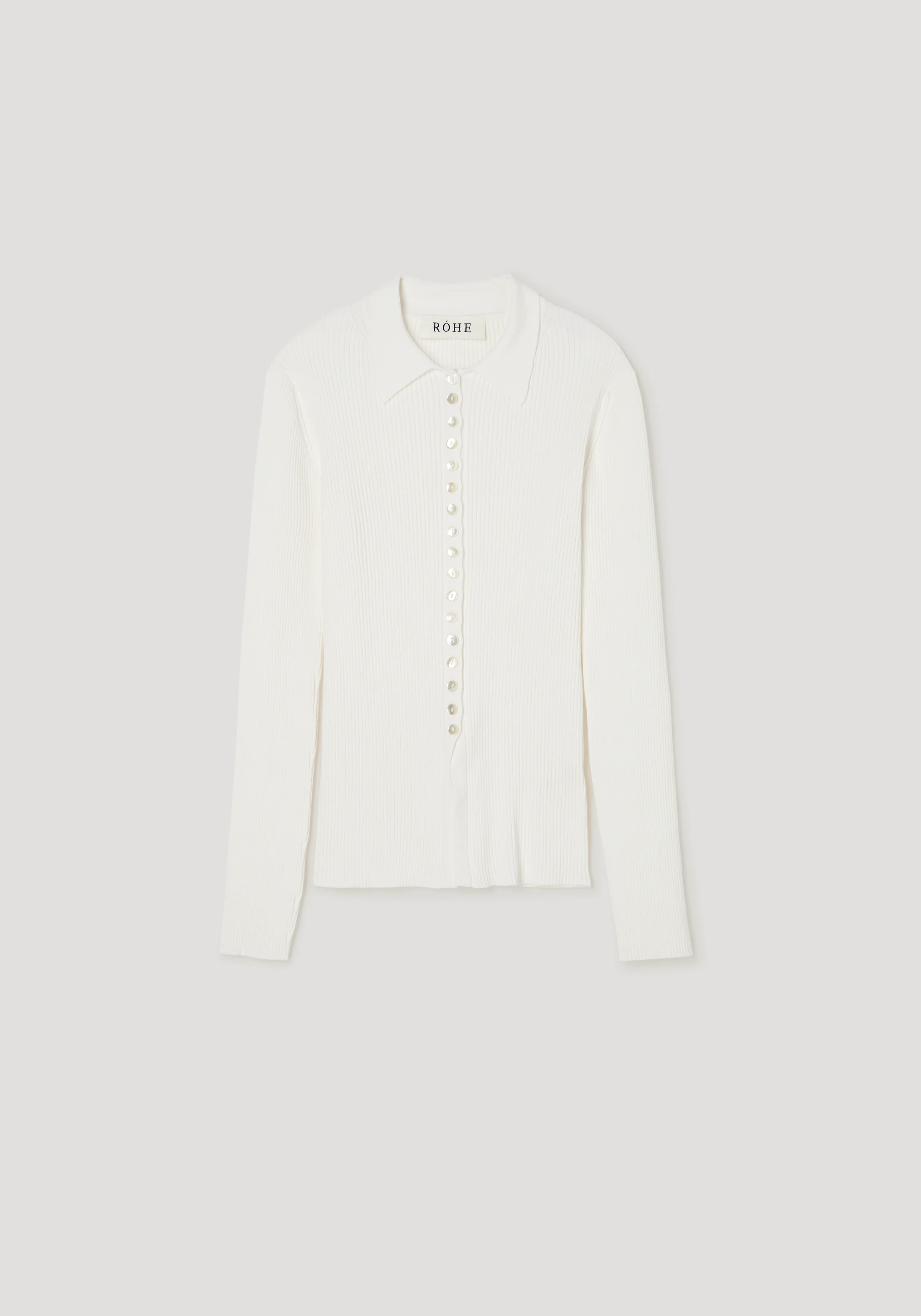 ROHE - Elongated rib cardigan | off white - Image 6