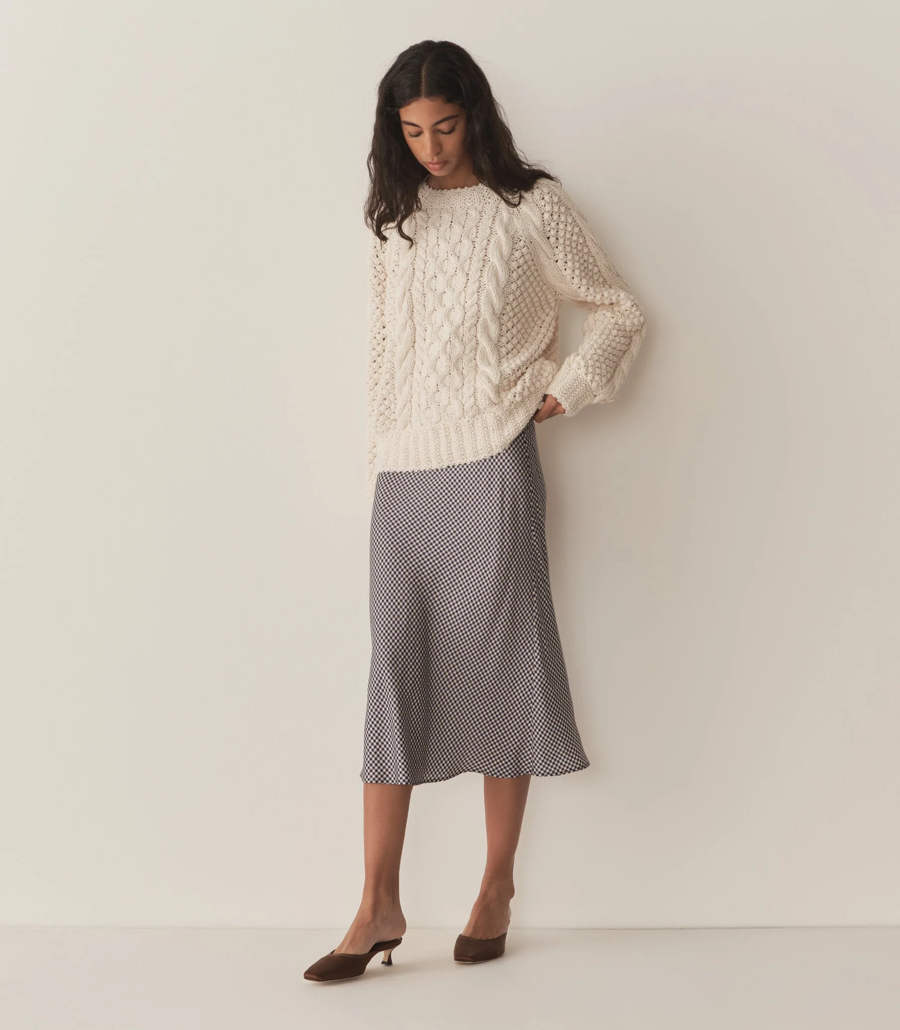 DÔEN - ELOWENA SKIRT -- SANTA MARINA GINGHAM - Image 4