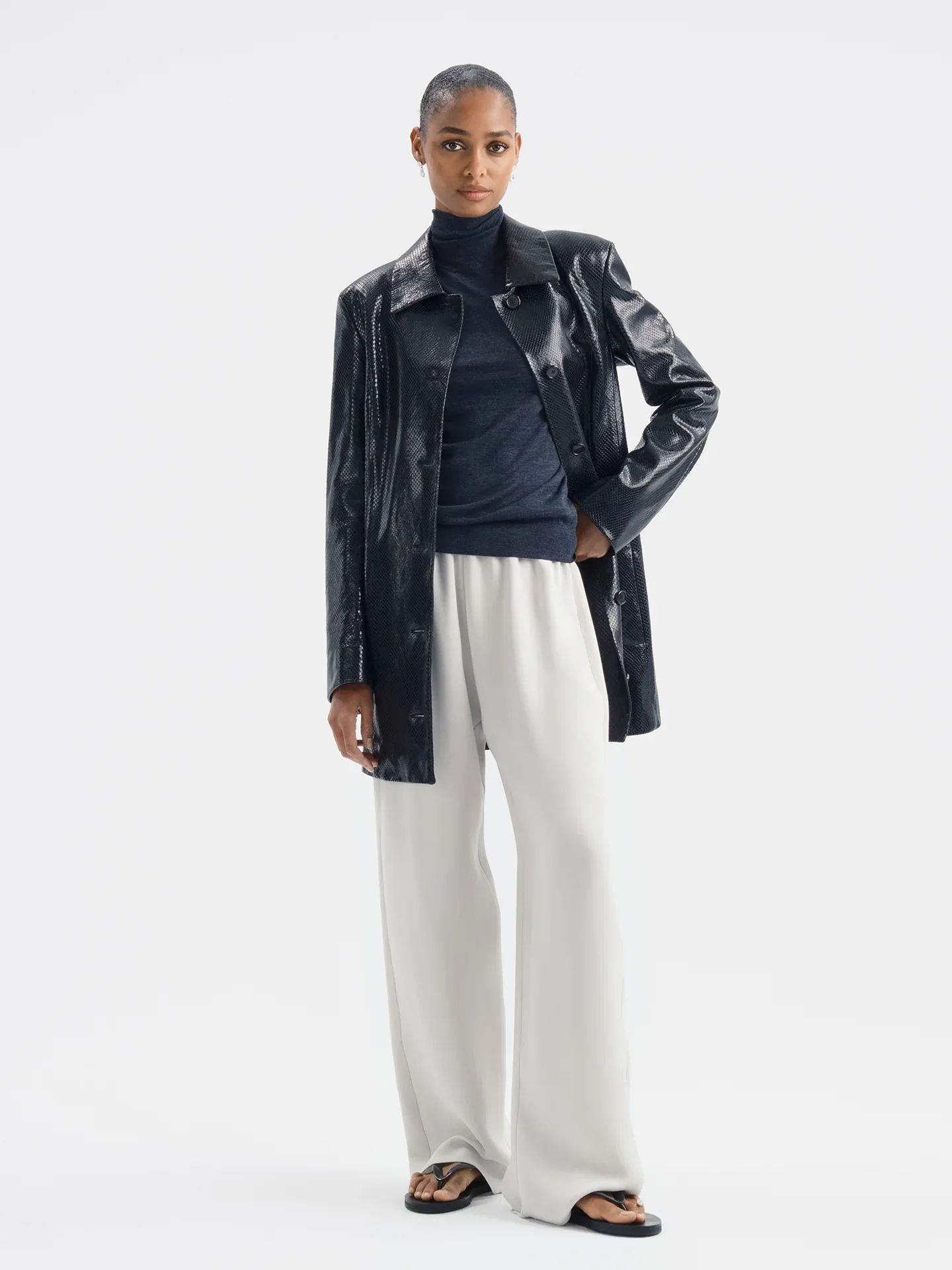 Aflalo - Elyra Jacket in Python Embossed Leather - Image 9