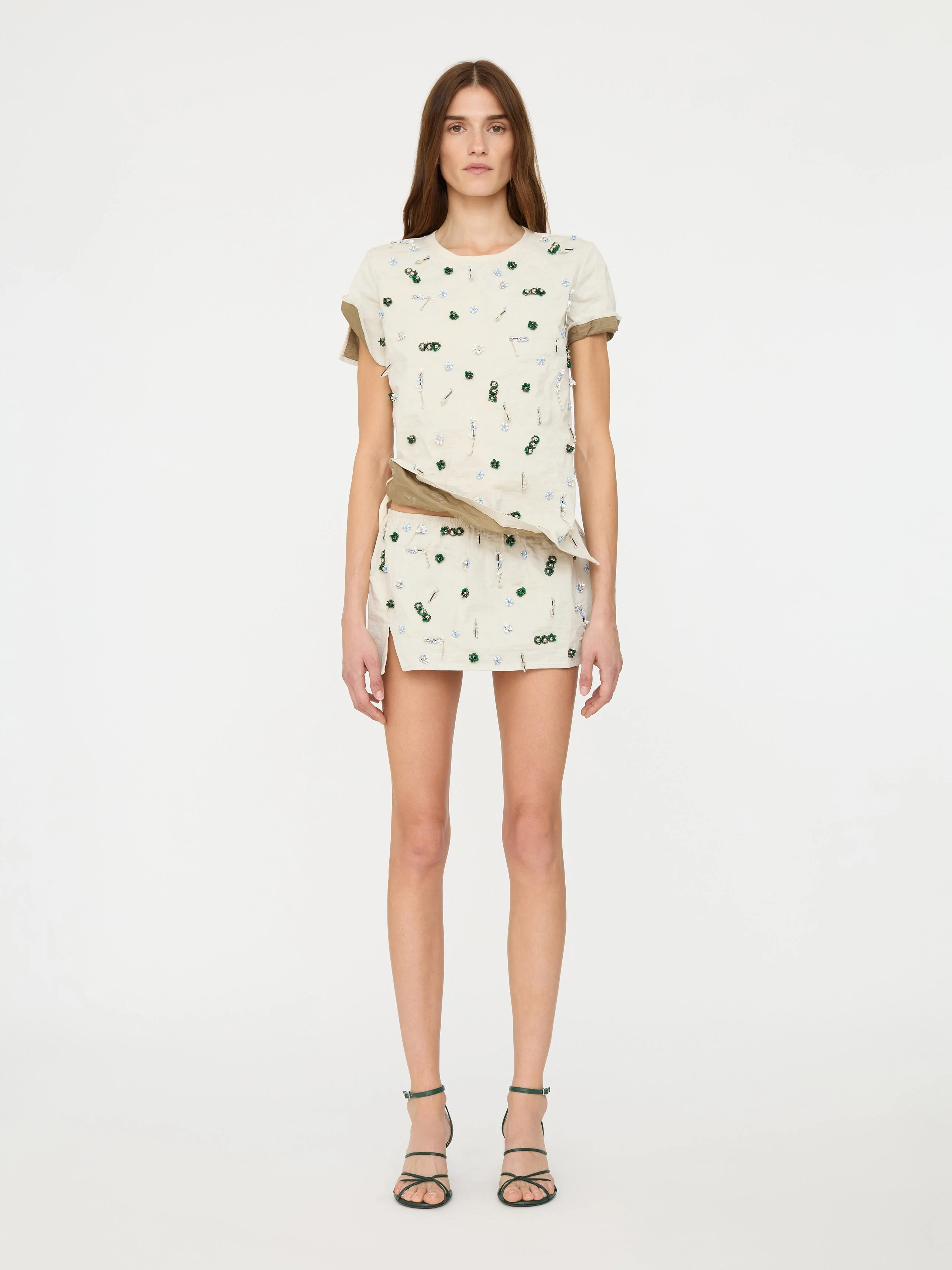 Christopher Esber - Embla Beaded Crushed Micro Skirt