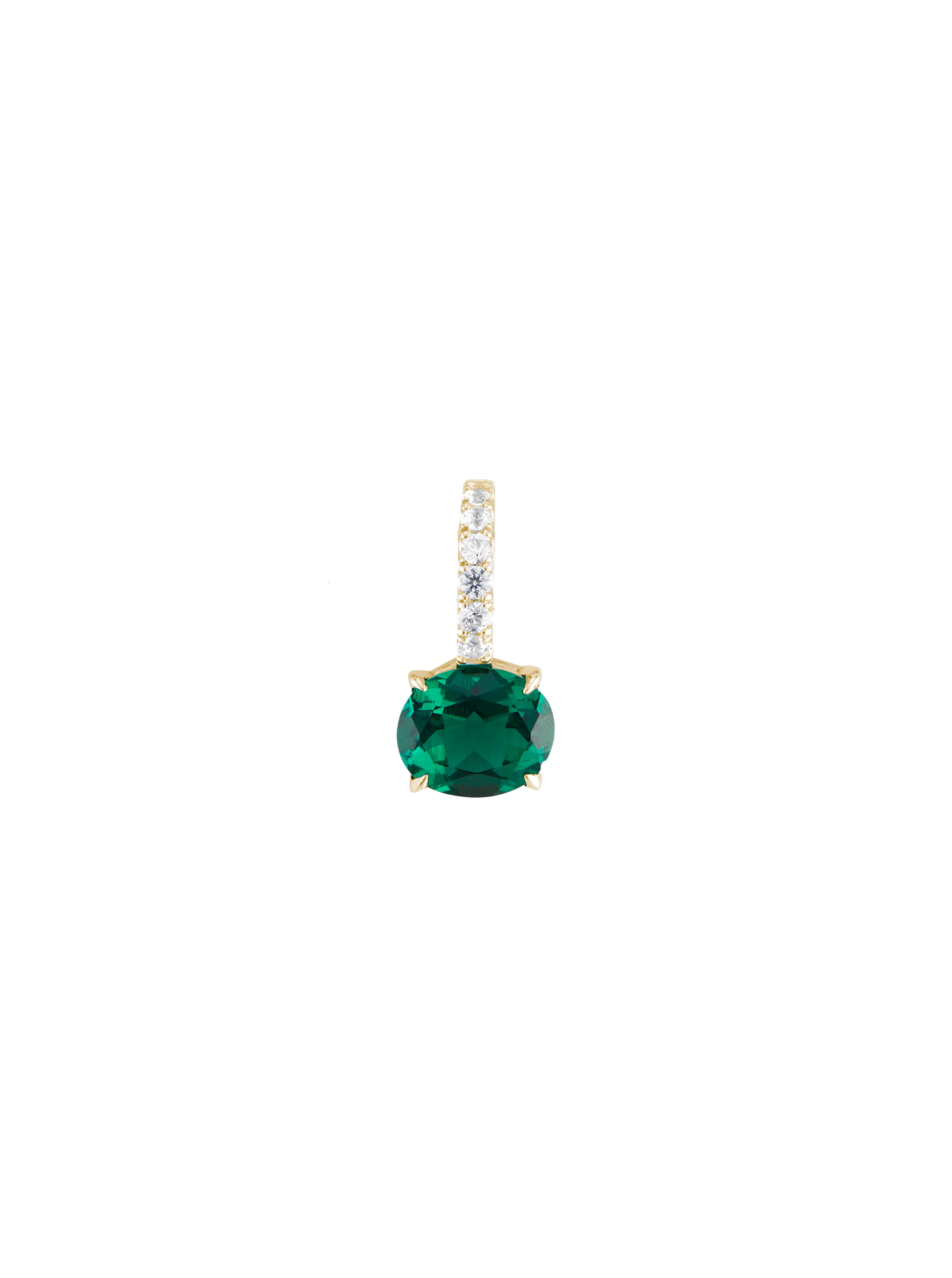 Dorsey - LAB EMERALD EAST WEST OVAL PENDANT, GOLD