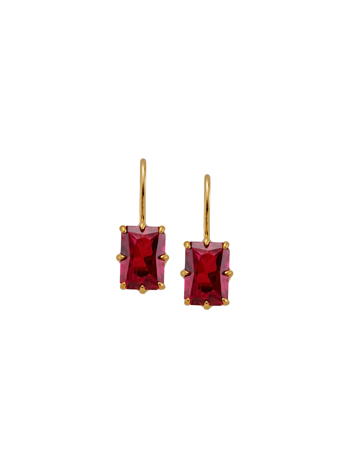 Dorsey - EMILE EARRINGS IN LAB RED SAPPHIRE